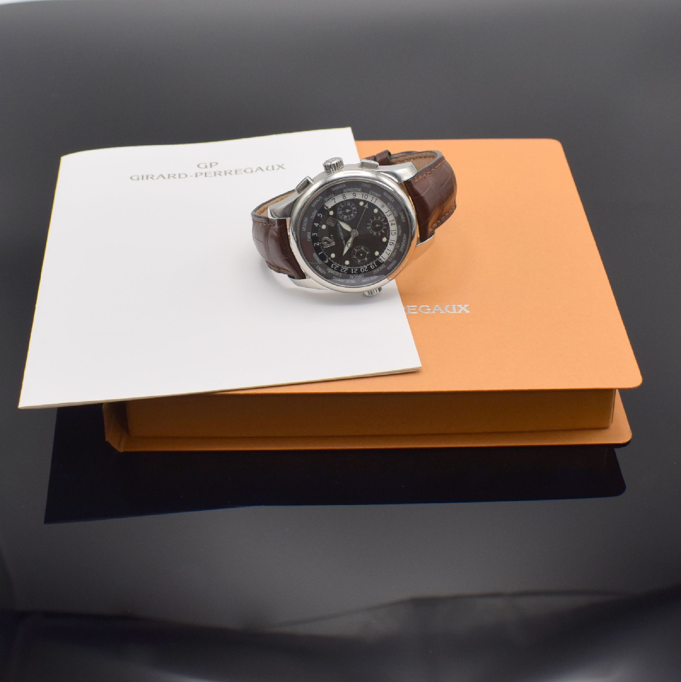 Detail g: GIRARD PERREGAUX seltene, auf 50 Stück limitierter Armbandchronograph WW.TC Switzerland Referenz 49800, Automatik, Edelstahlgeh. inkl. orig. ...
