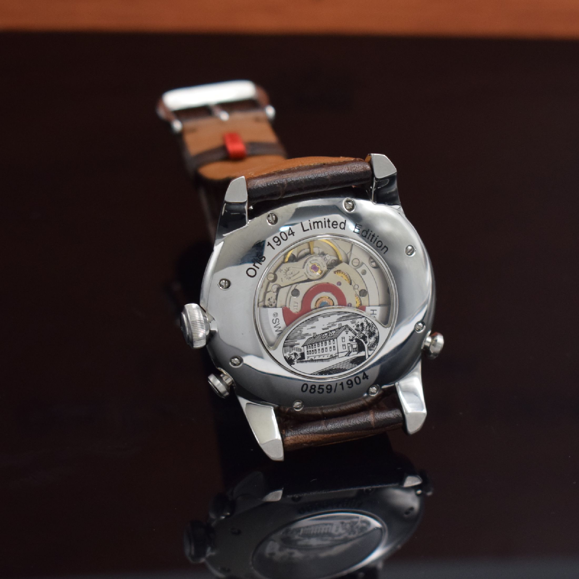 Detail f: ORIS limitierte Armbanduhr Centennial Artelier Worldtimer 1904 mit 2-Zeitzonen Referenz 690 1904 40 51, Schweiz um 2004, Automatik, beids. vergl. ...