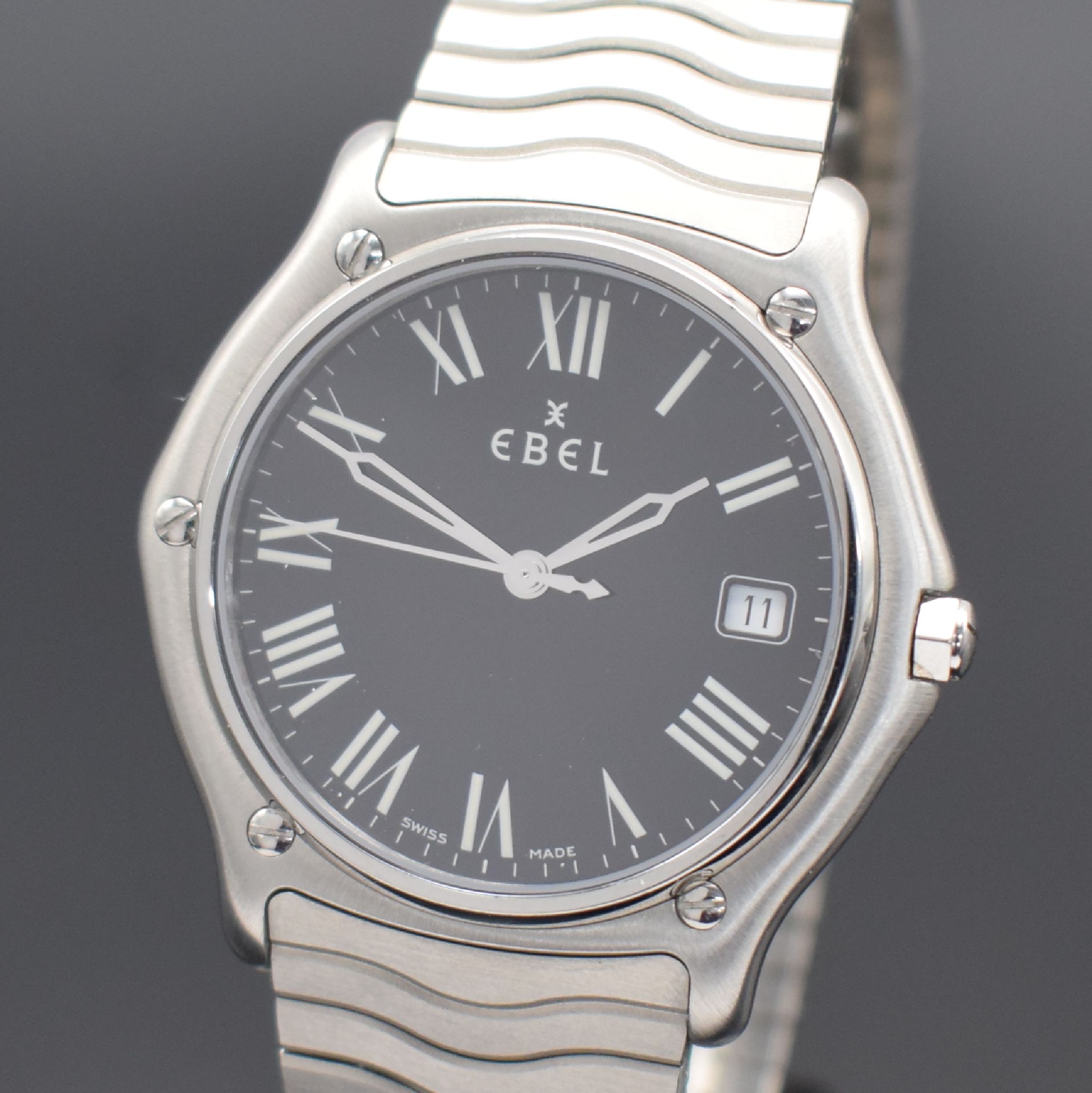 Detail a: EBEL nahezu neuwertige Herrenarmbanduhr Sport Classic XL Referenz 9187151, Schweiz um 2000, quarz, Edelstahlgeh. inkl. Wellengliederband m. ...