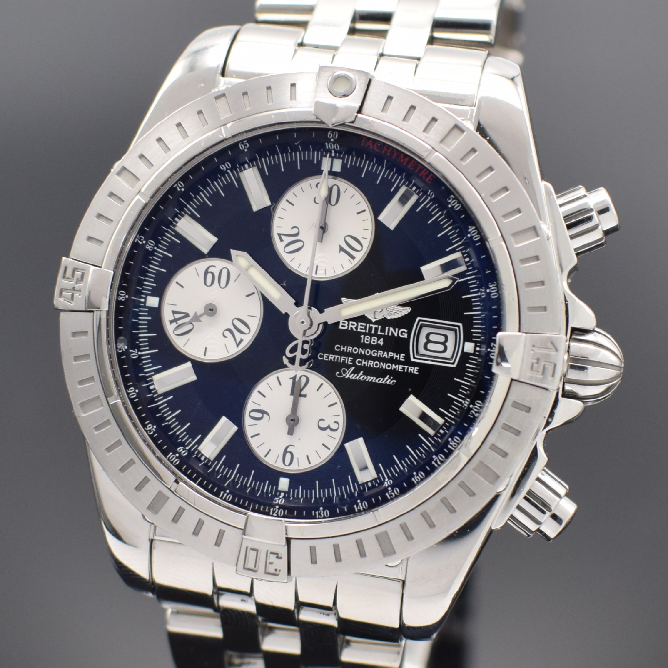 Detail a: BREITLING Chronometer Chronomat Evolution Herrenarmbanduhr mit Chronograph Referenz A13356, Automatik, Edelstahlgeh. inkl. Gliederband m. Faltschl., ...