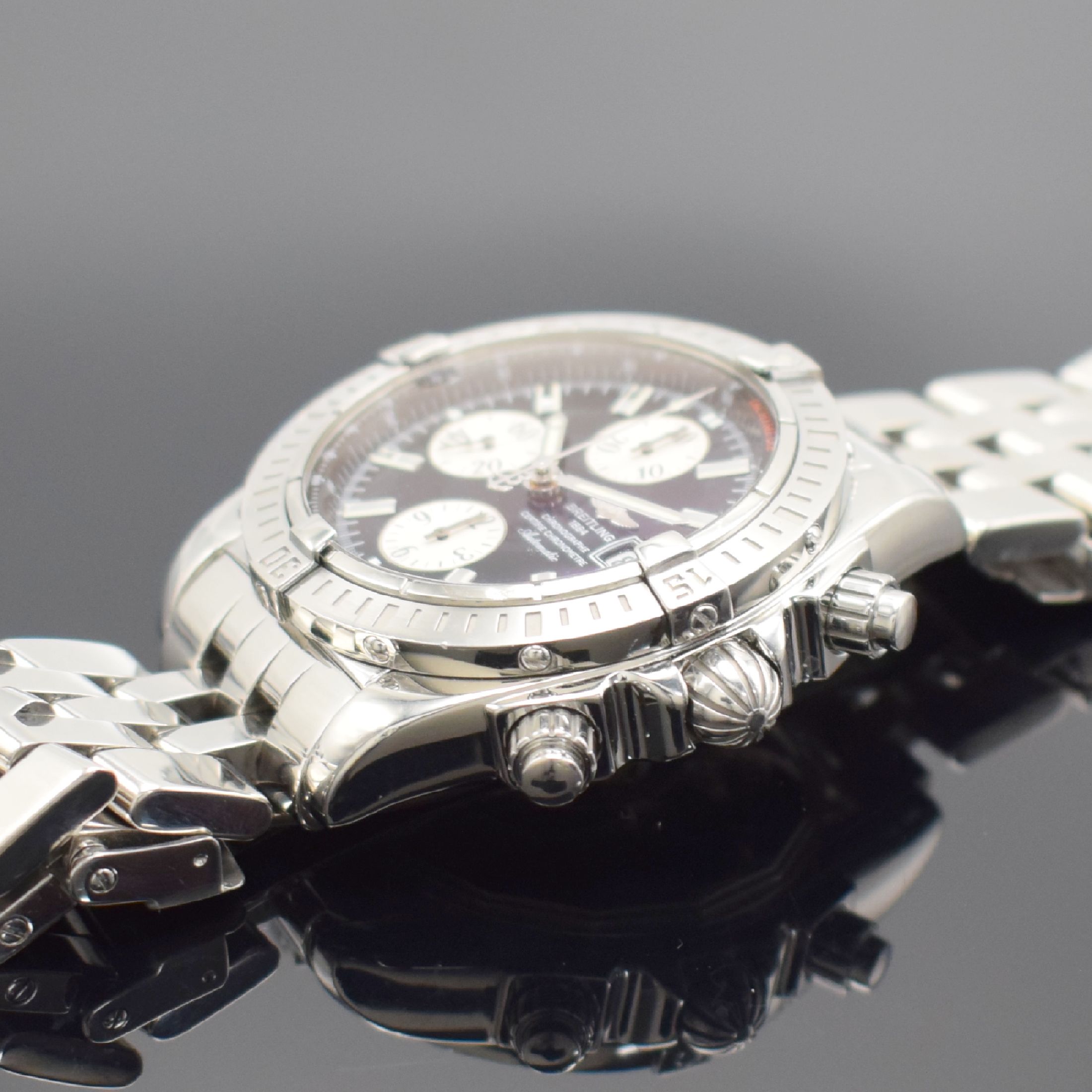 Detail c: BREITLING Chronometer Chronomat Evolution Herrenarmbanduhr mit Chronograph Referenz A13356, Automatik, Edelstahlgeh. inkl. Gliederband m. Faltschl., ...
