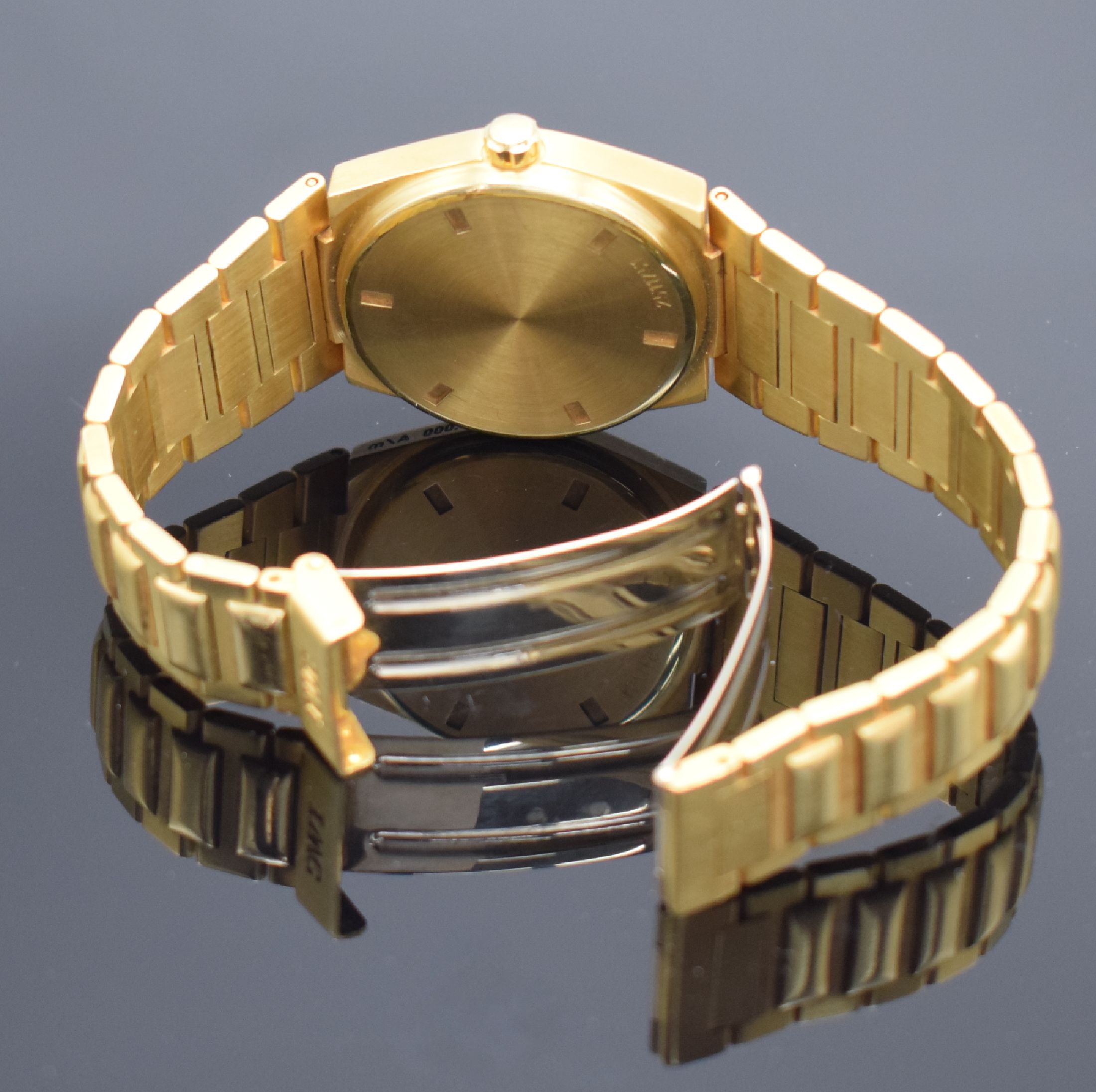 Detail f: IWC Ingenieur SL 500.000 A/m seltene Herrenarmbanduhr in GG 750/000 Referenz 9238, Schweiz um 1992, Automatik, massives Geh. inkl. Gliederband m. ...