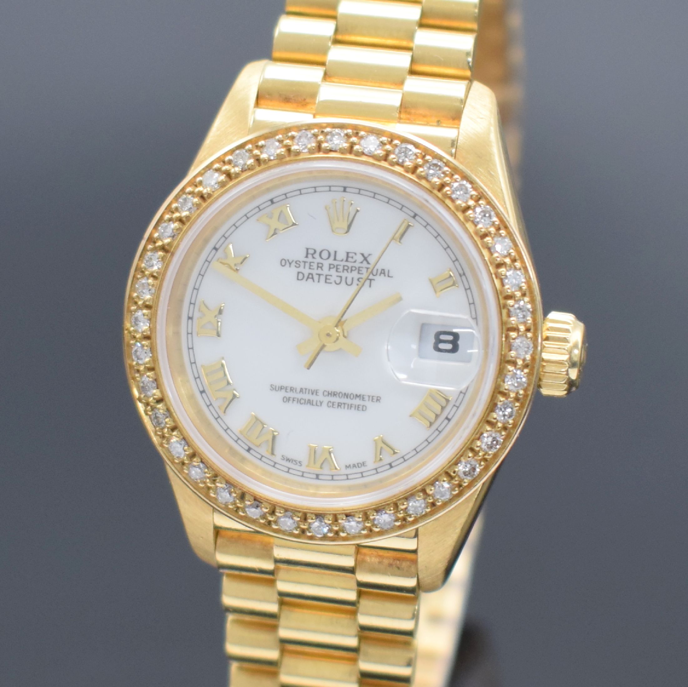 Detail a: ROLEX Damenarmbanduhr Oyster Perpetual Datejust Referenz 69178, Automatik, T-Serie,Chronometer der Superlative in GG 750/000 inkl. Präsidentband m. ...