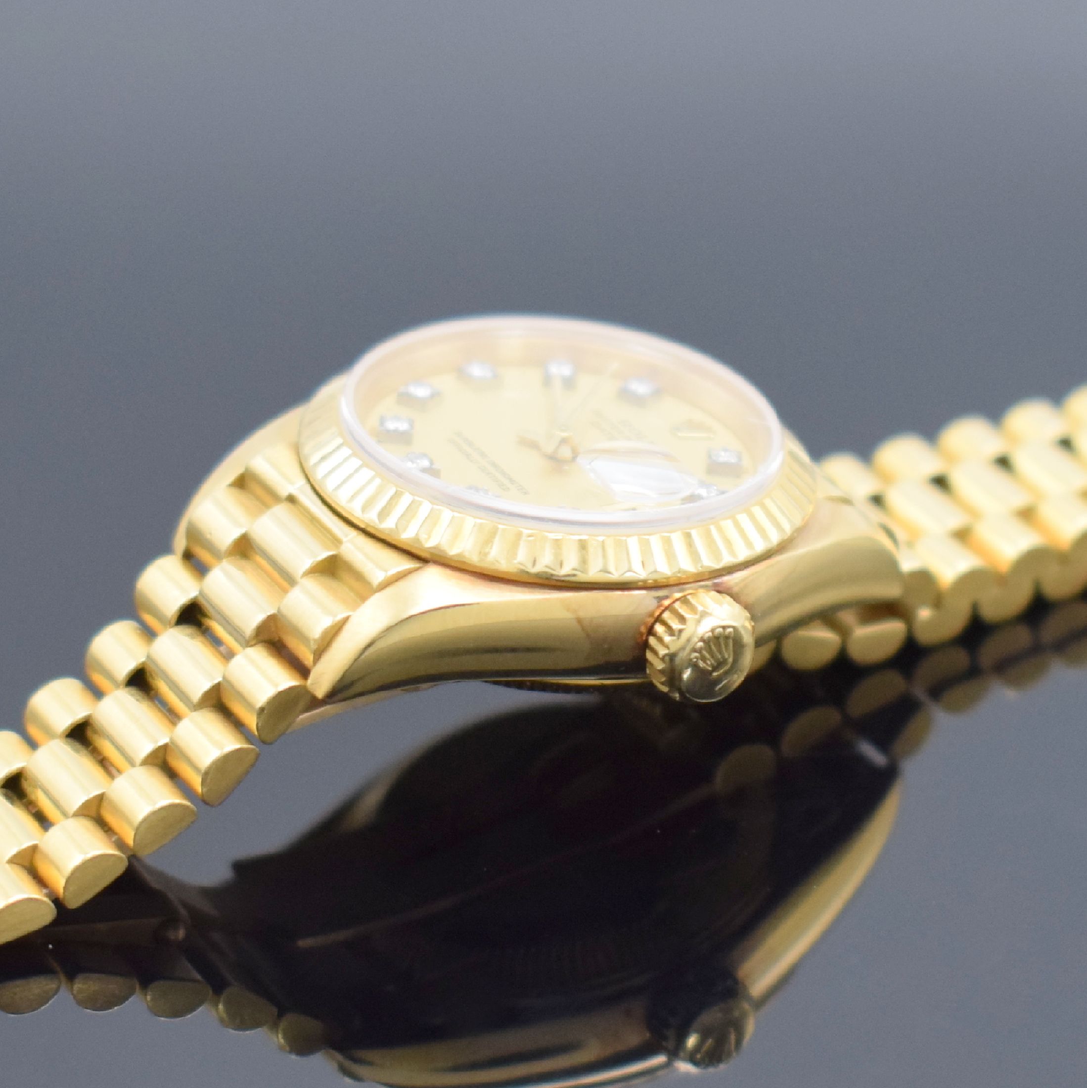 Detail d: ROLEX Damenarmbanduhr Oyster Perpetual Datejust Referenz 69178, Automatik, Schweiz um 1985, Chronometer der Superlative in GG 750/000 inkl. ...