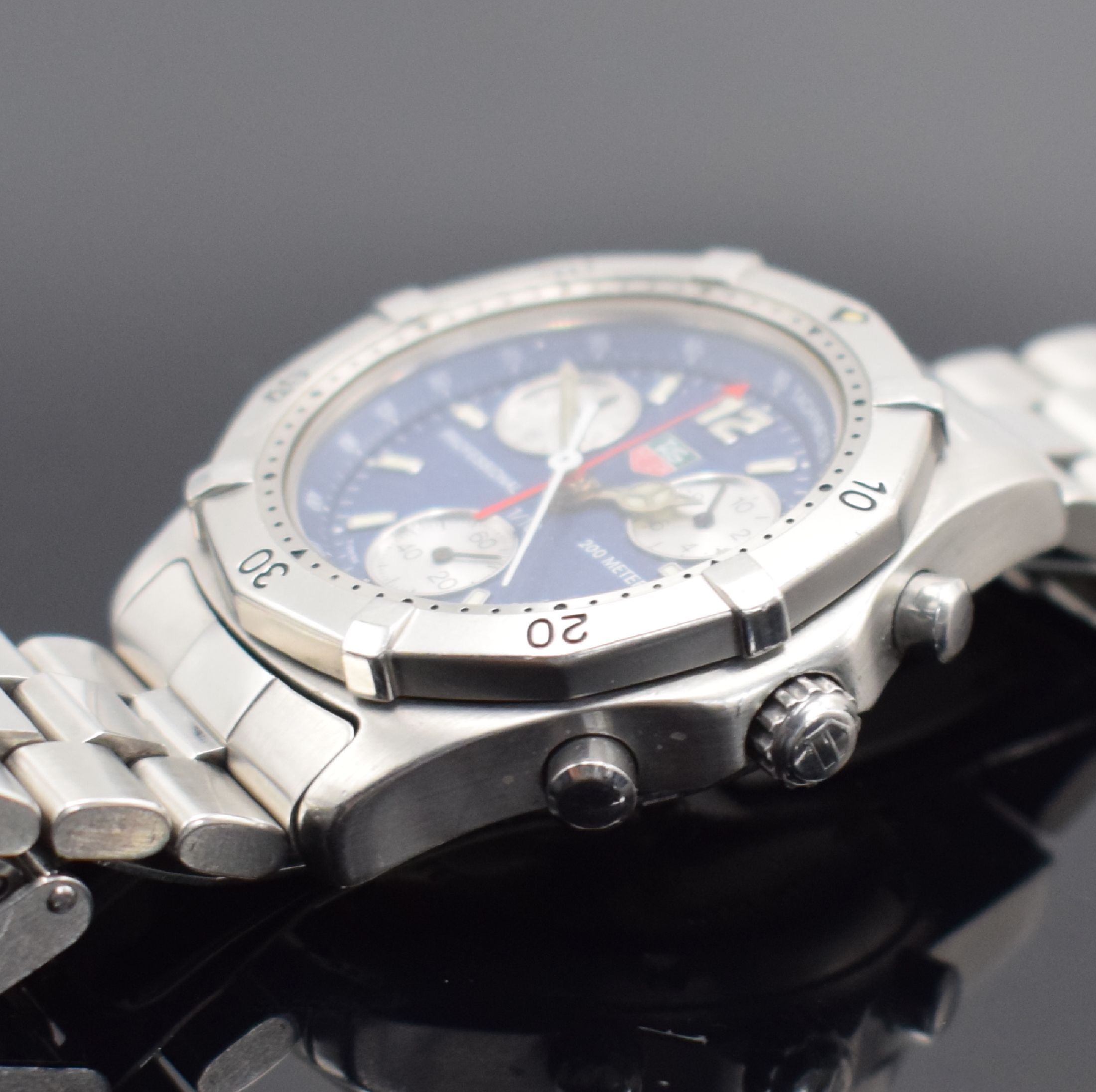 Detail c: TAG HEUER Professional Armbandchronograph in Stahl Referenz CK1112, Schweiz um 1998, Boden & Krone verschr., Gliederband m. Faltschl. & ...