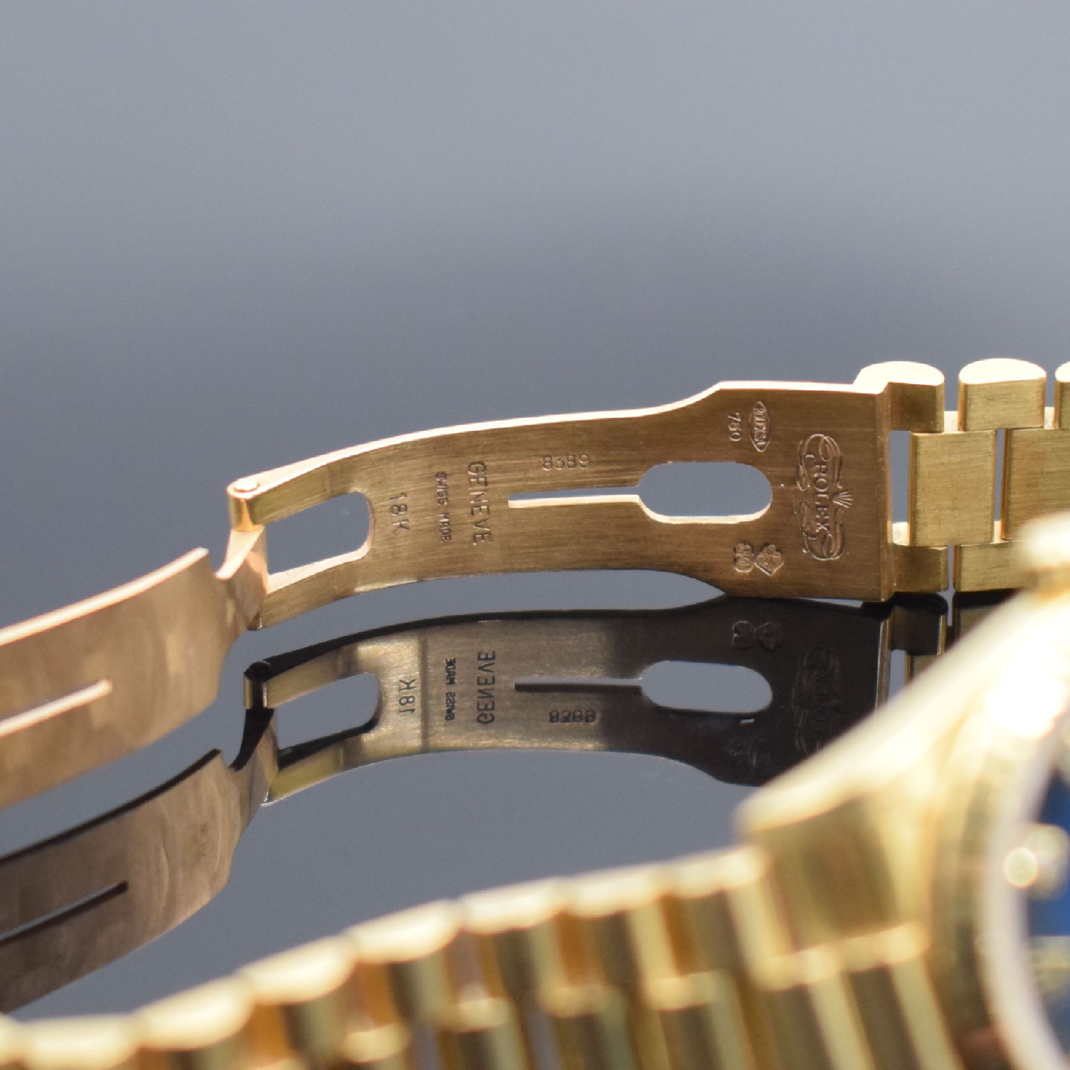 Detail c: ROLEX Mediumarmbanduhr Oyster Perpetual Datejust Referenz 69278 mit seltenem blauem "Vignette" Zifferblatt, Schweiz um 1996, Automatik, ...