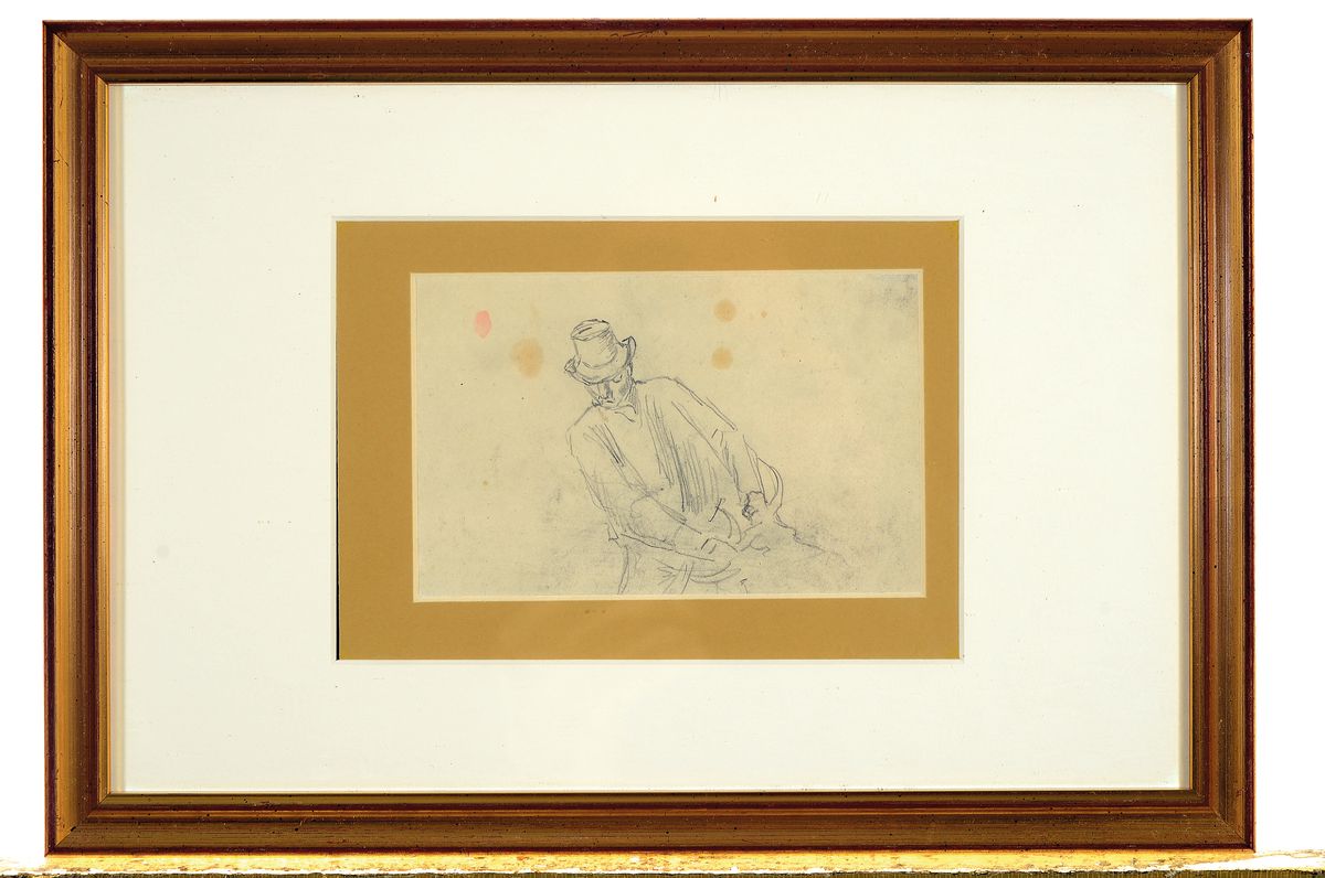 Detail l: Anton Burger, 1824-1905 Kronberg, 11 Skizzenblätter, Bleistift auf Papier, Porträts und kleine Landschaften etc., versch. Größen, u.Gl. in 5 ...