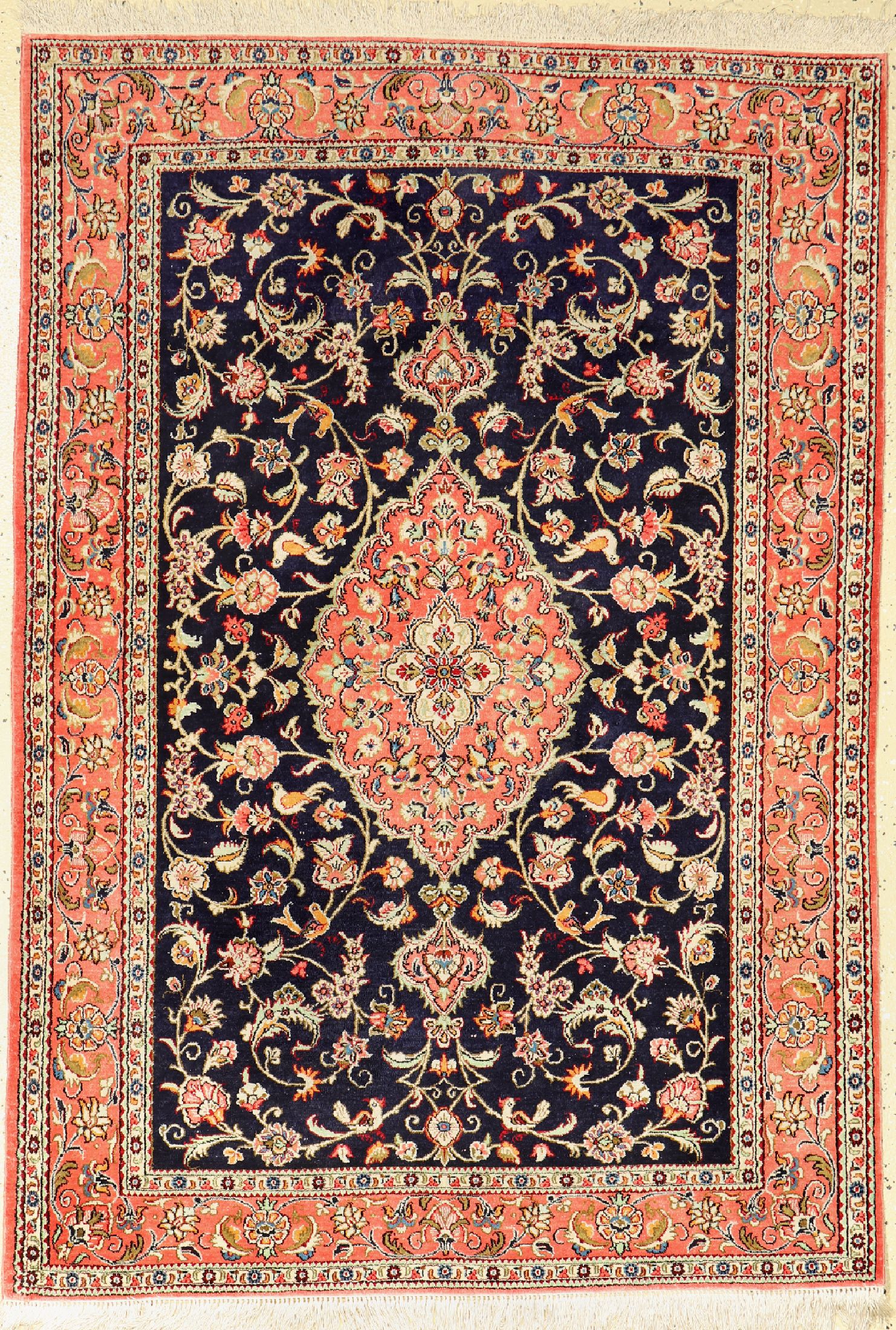 Ghom Seide, Persien, ca. 60 Jahre, reine Naturseide, ca. 160 x 110 cm, EHZ: 2