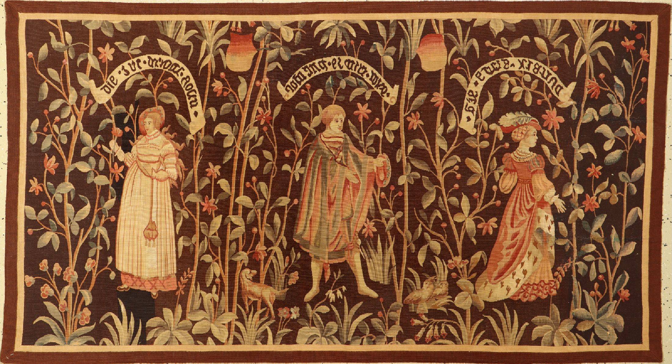 Tapisseri, Belgien, um 1950, Wolle auf Baumwolle, ca. 186 x 102 cm, EHZ: 2, (kleine restaurierte Stelle)