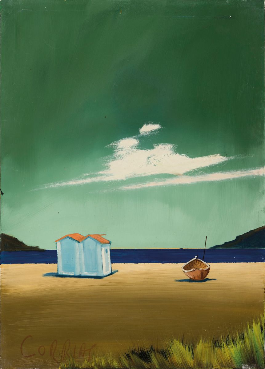 Mauro Emilio Corrias, 1941-2010, Am Strand, Öl/Lwd, links unten signiert, ca. 70x50cm