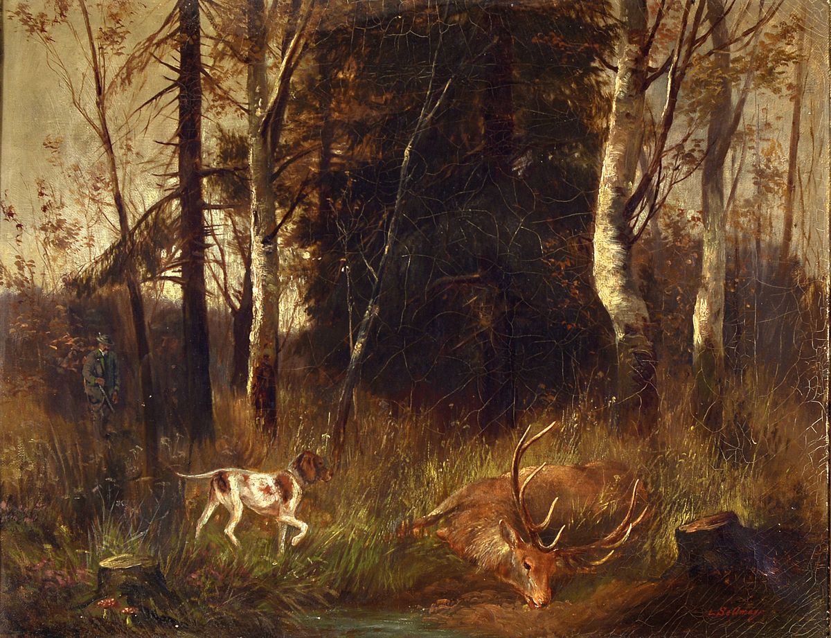Ludwig Sellmayr, 1834-1901 München, Studium ab 1855 an der Münchener Akademie, spezialisierte sich auf Tier- und Landschafts-Malerei, hier: ...
