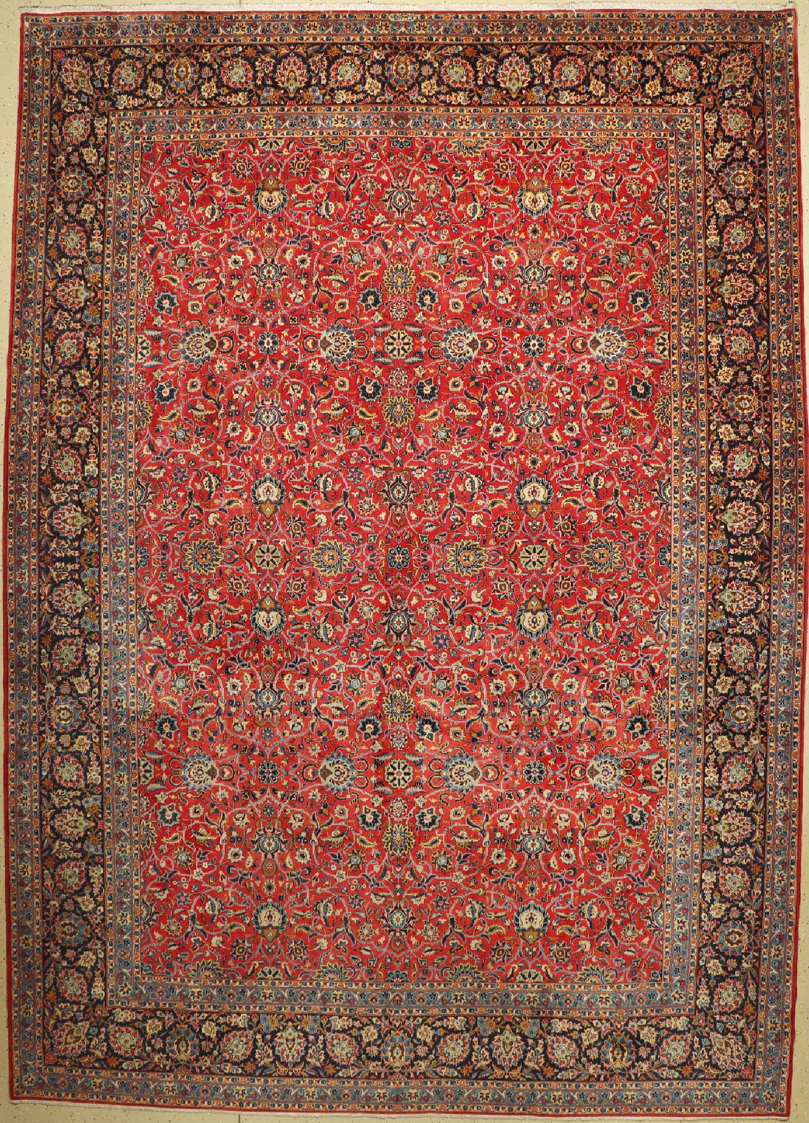 Keschan fein, signiert, (Esfahanian), Persien, ca. 50 Jahre, Korkwolle, ca. 445 x 316 cm, EHZ: 2