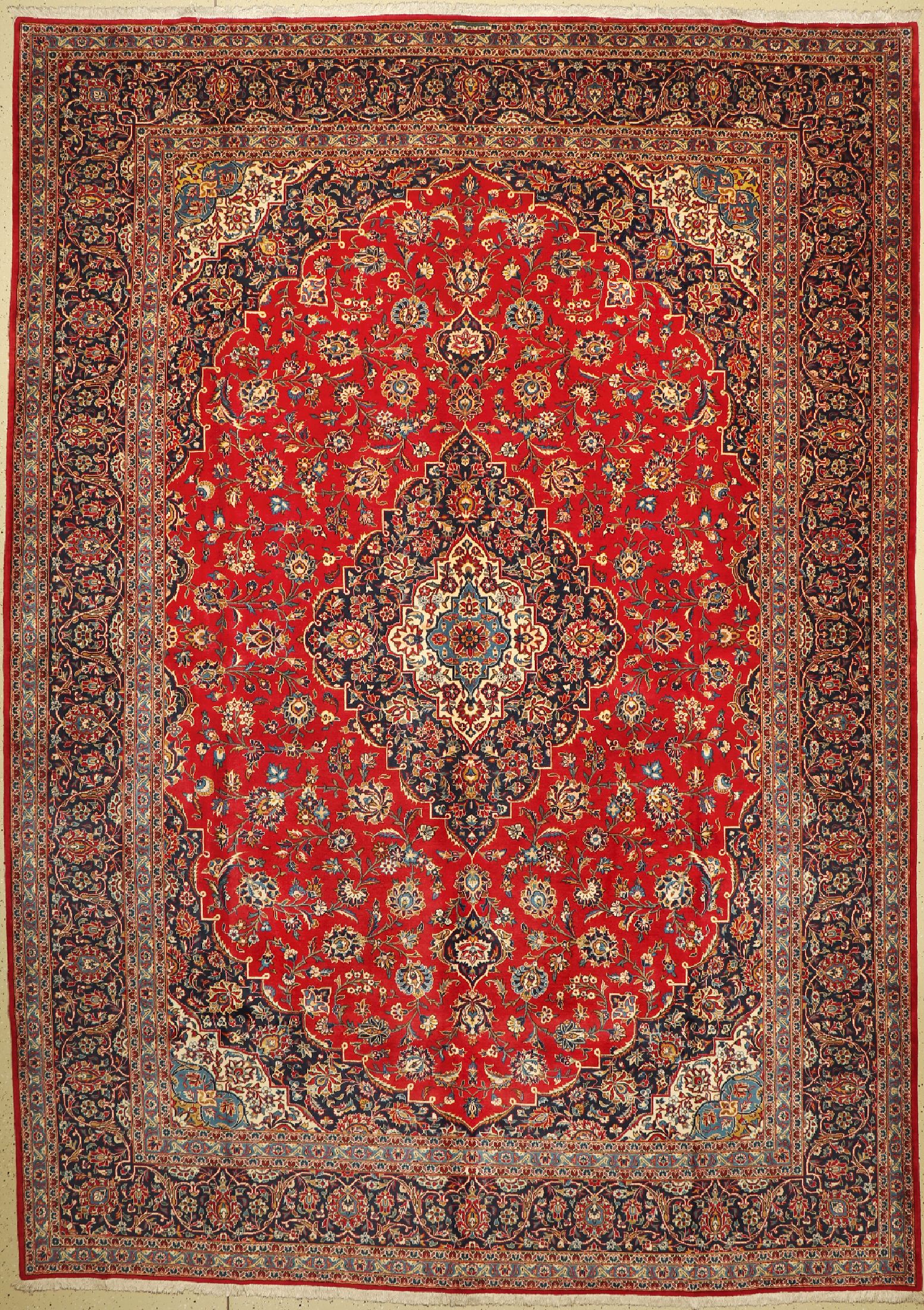 Keschan Kork fein, signiert, Persien, um 1960, Korkwolle, ca. 427 x 302 cm, EHZ: 2