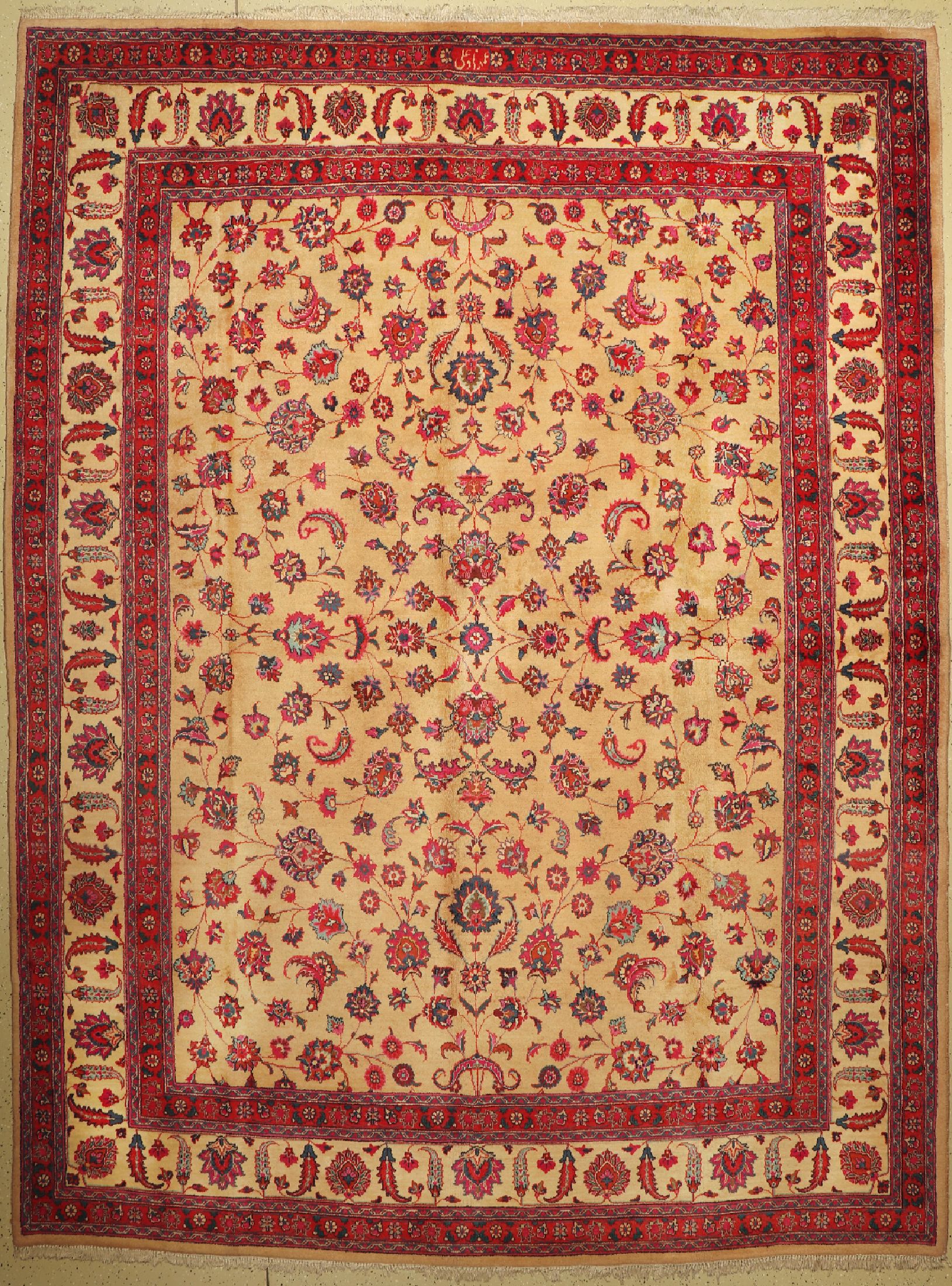 Mesched (Amoghli), signiert, Persien, um 1960, Wolle auf Baumwolle, ca. 385 x 292 cm, EHZ: 2