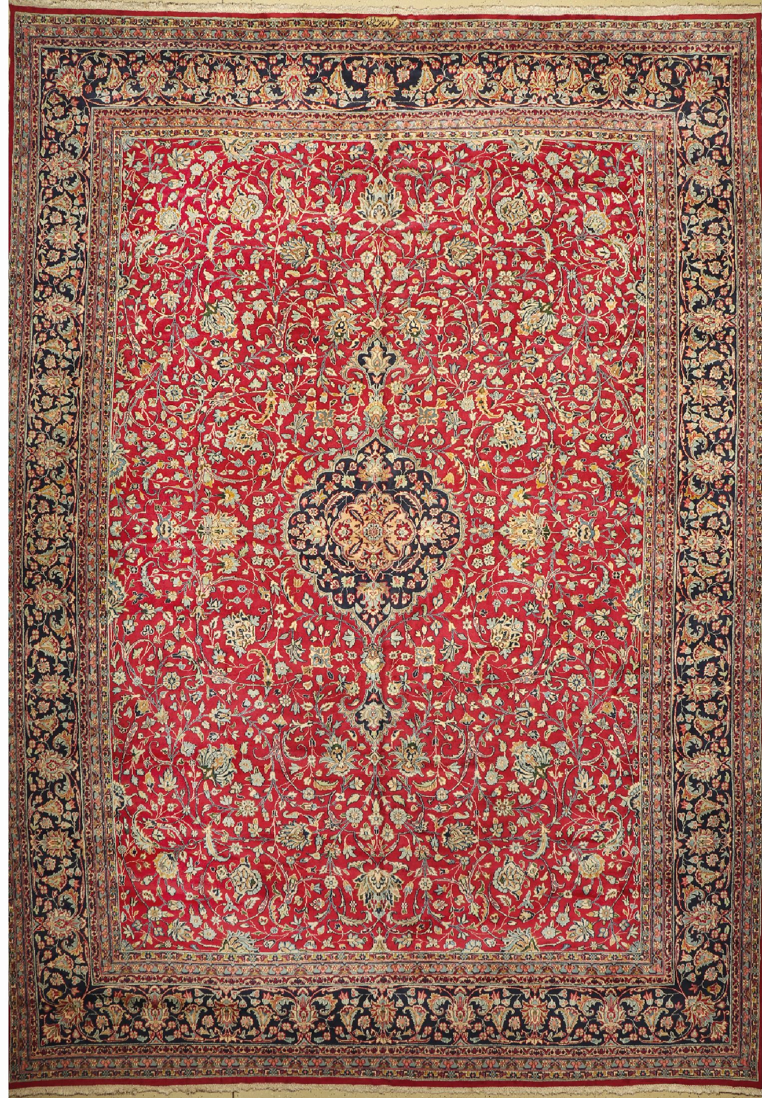 Kerman Palastteppich, Persien, signiert, (Rashid Farokhi), um 1950, Wolle auf Baumwolle, ca. 510 x 360 cm, EHZ: 2