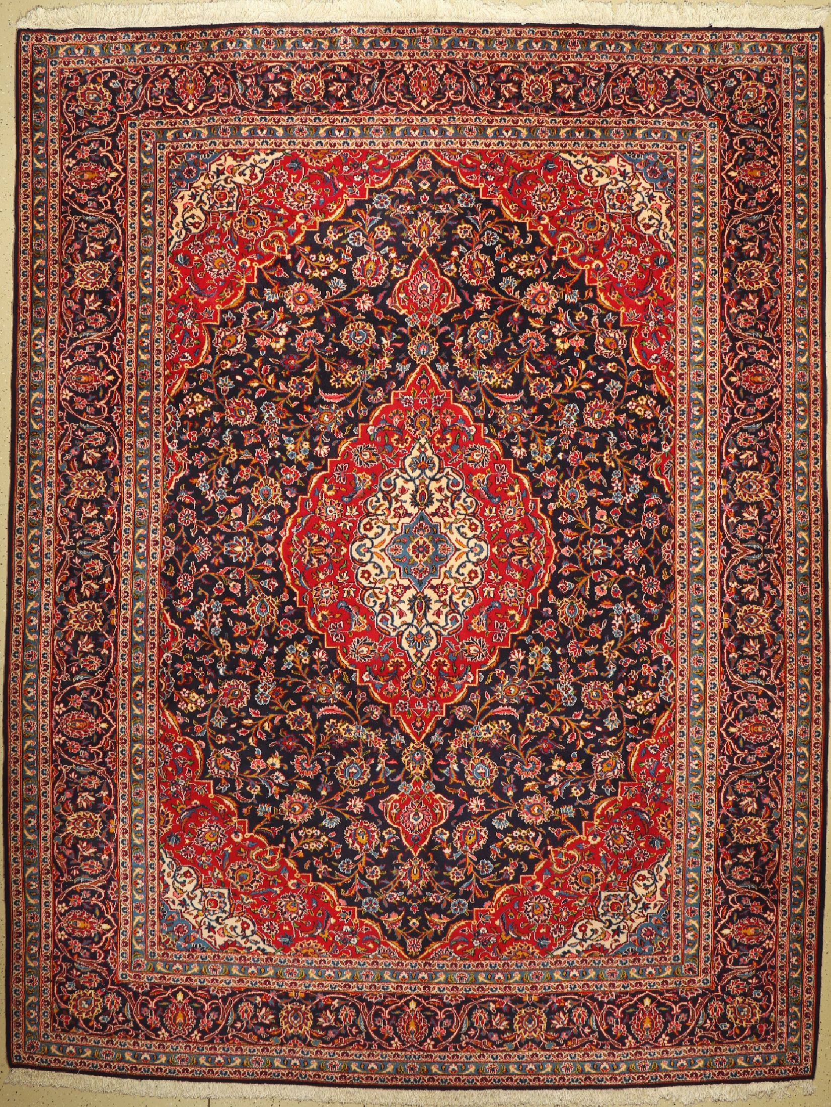 Keschan, Persien, ca. 50 Jahre, Wolle auf Baumwolle, ca. 404 x 308 cm, EHZ: 2
