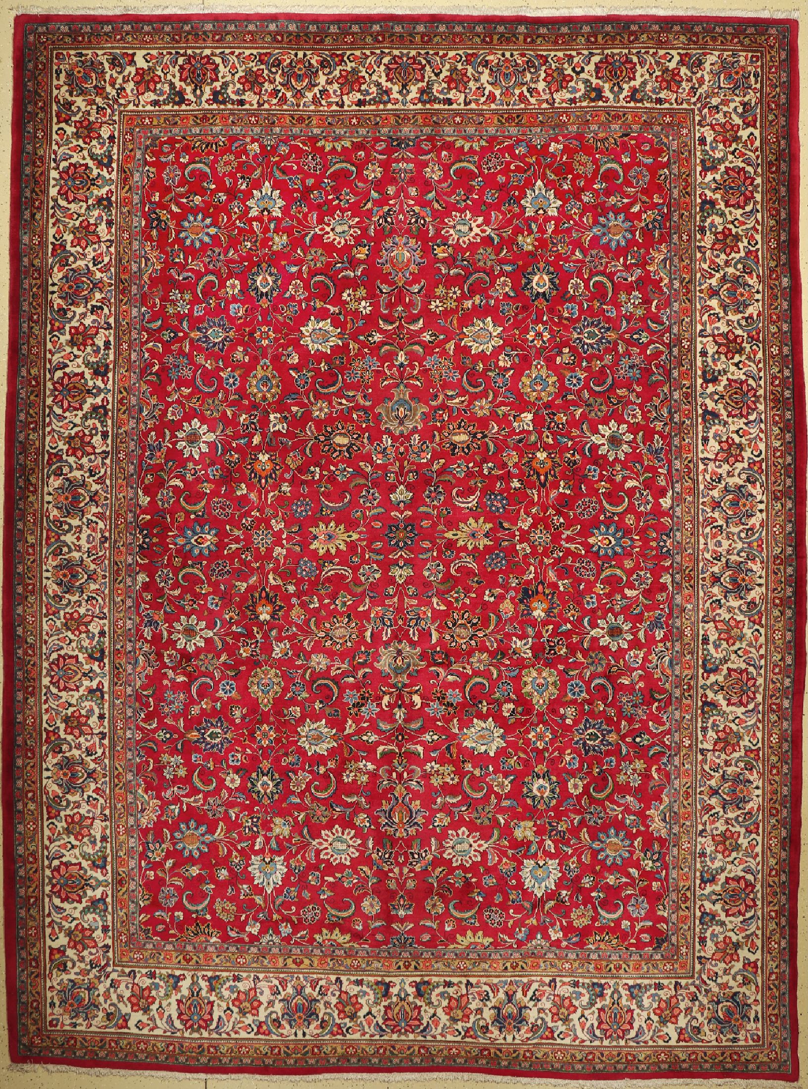 Sarogh fein, Persien, ca. 50 Jahre, Korkwolle, ca. 418 x 314 cm, EHZ: 2
