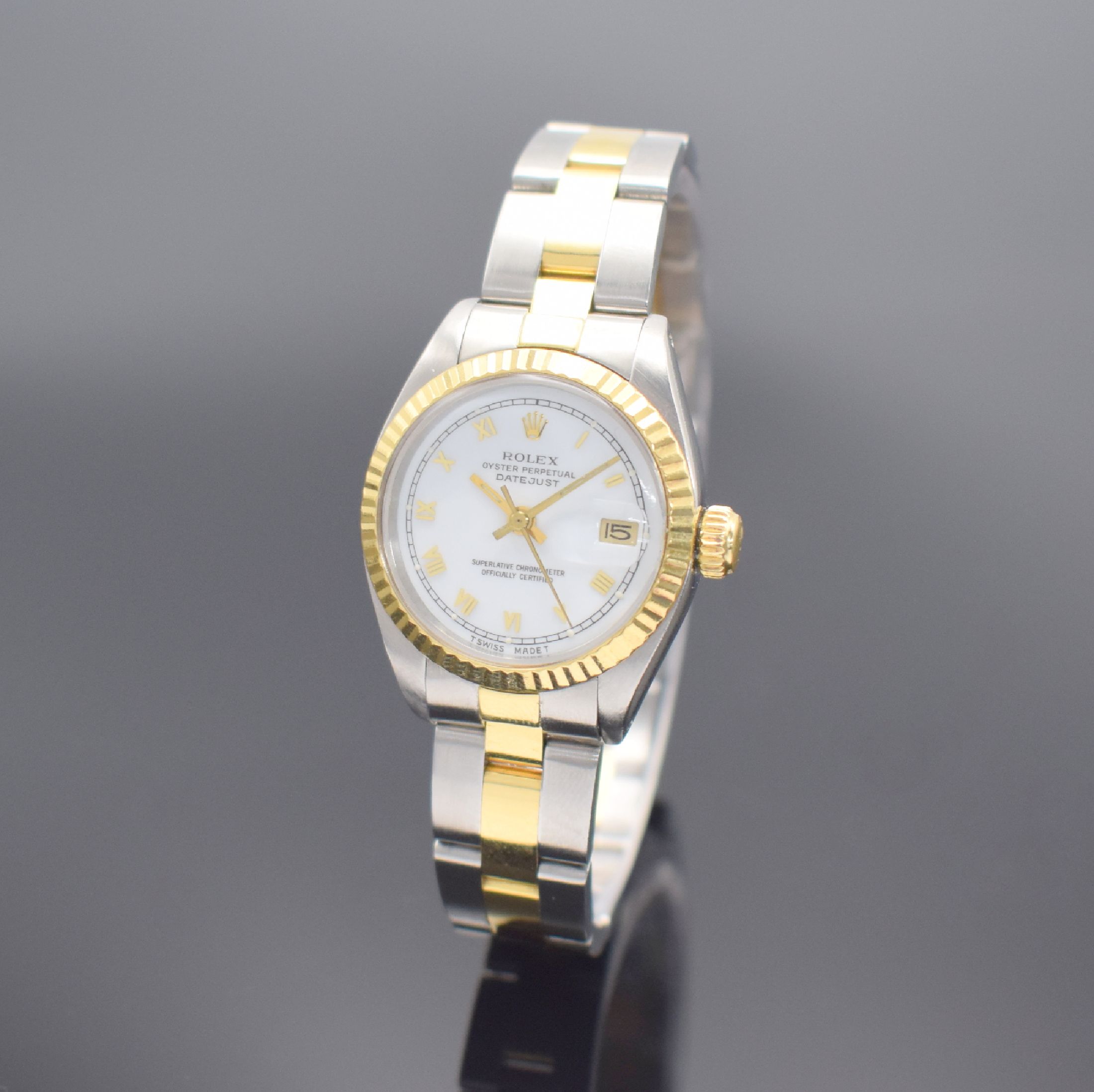 ROLEX Oyster Perpetual Datejust Damenarmbanduhr in Stahl/Gold Referenz 6917, Automatik, Chronometer der Superlative inkl. orig. Oysterband m. ...