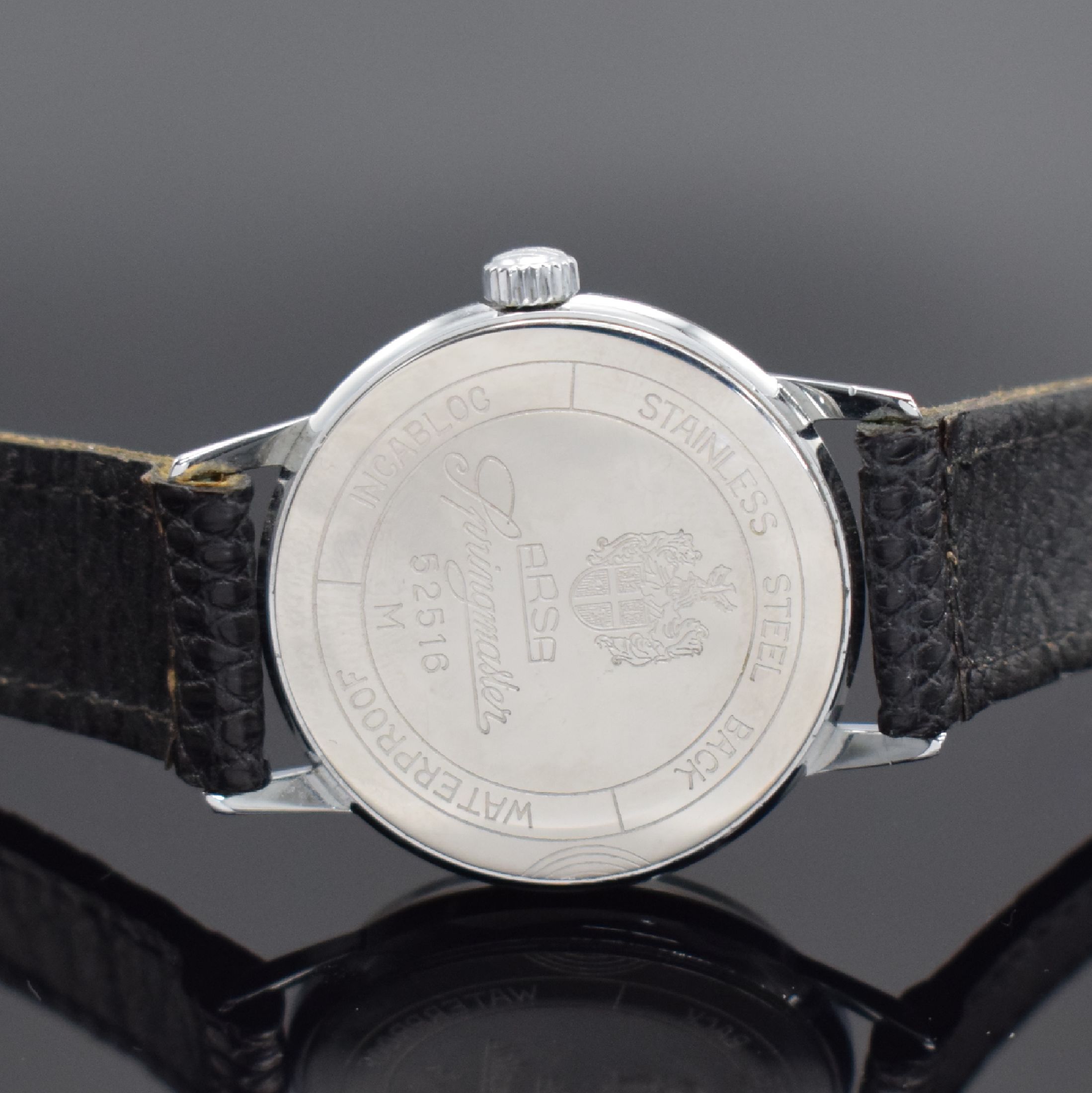 Detail c: ARSA Springmaster sehr seltene & gut erhaltene Armbanduhr mit springender Zentralsekunde, Schweiz um 1960, Handaufzug, verchr. Geh., Stahlboden ...