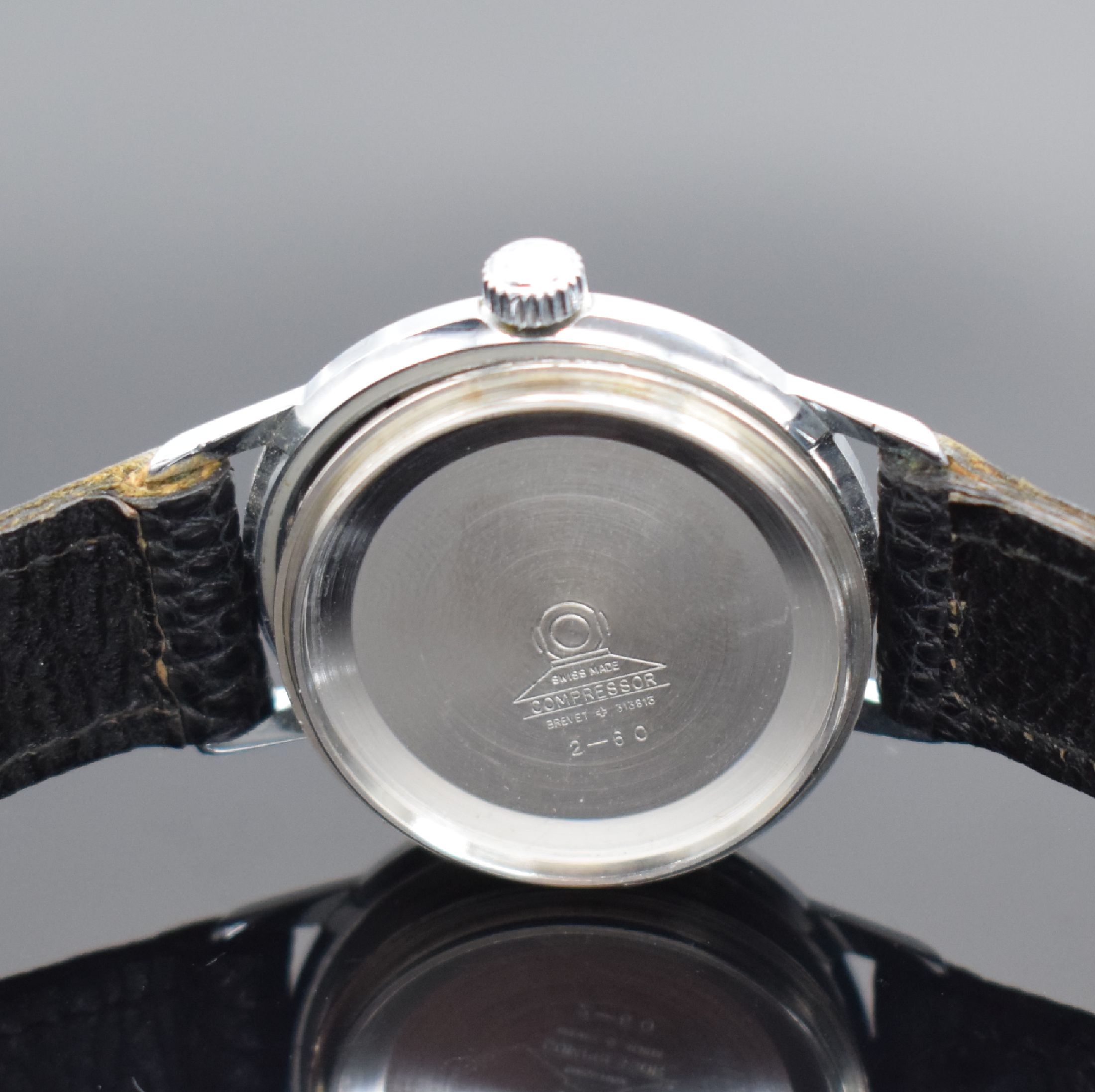 Detail e: ARSA Springmaster sehr seltene & gut erhaltene Armbanduhr mit springender Zentralsekunde, Schweiz um 1960, Handaufzug, verchr. Geh., Stahlboden ...