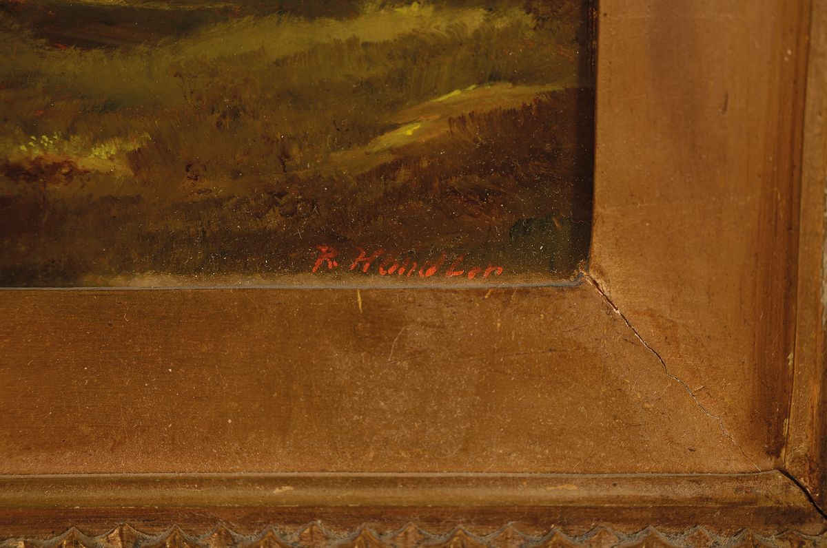 Detail a: Richard Handler, geb. 1932, zeitgen. Traditionalist, Herbstliche Landschaft mit Baumgruppe, Öl/Holz, rechts unten signiert, ca. 27x35cm, R. ca. ...