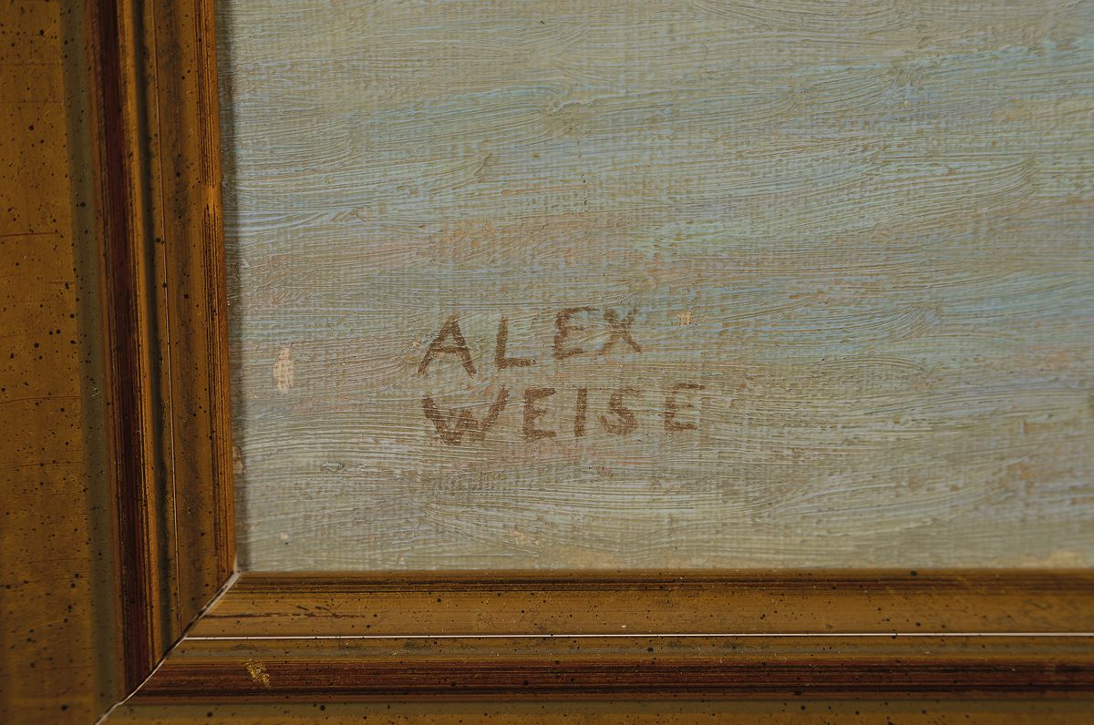 Detail a: Alexander Weise, 1883 Odessa-1960 München, verschneite Alpenlandschaft, Öl/Lwd, links unten signiert "Alex Weise", ca. 70x78cm/86x93cm, ...