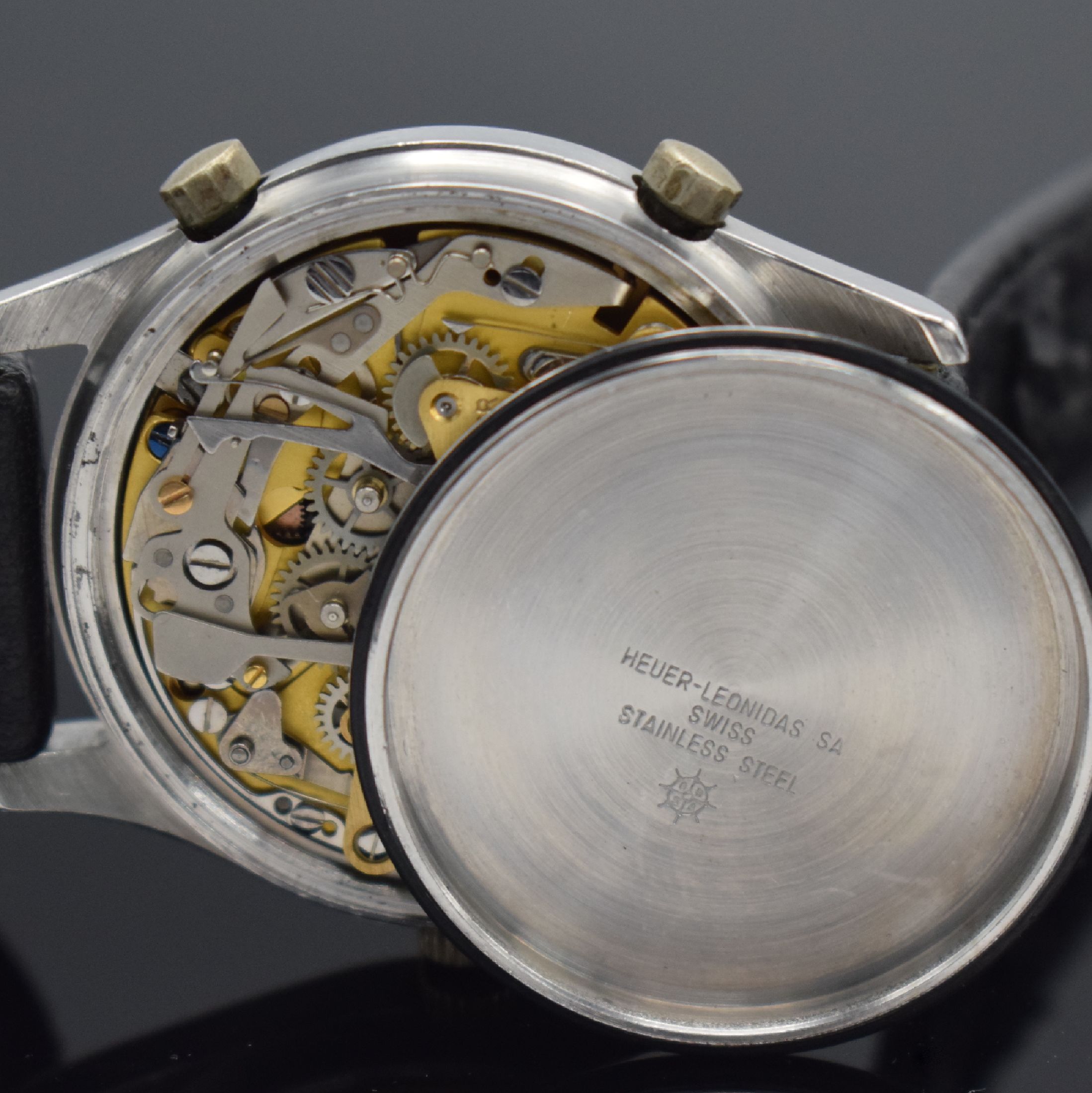 Detail g: HEUER Verona seltene Herrenarmbanduhr mit Chronograph Referenz 110.215, Schweiz um 1979, Automatik, Stahlgeh., verg. Lünette, Boden geschr., ...