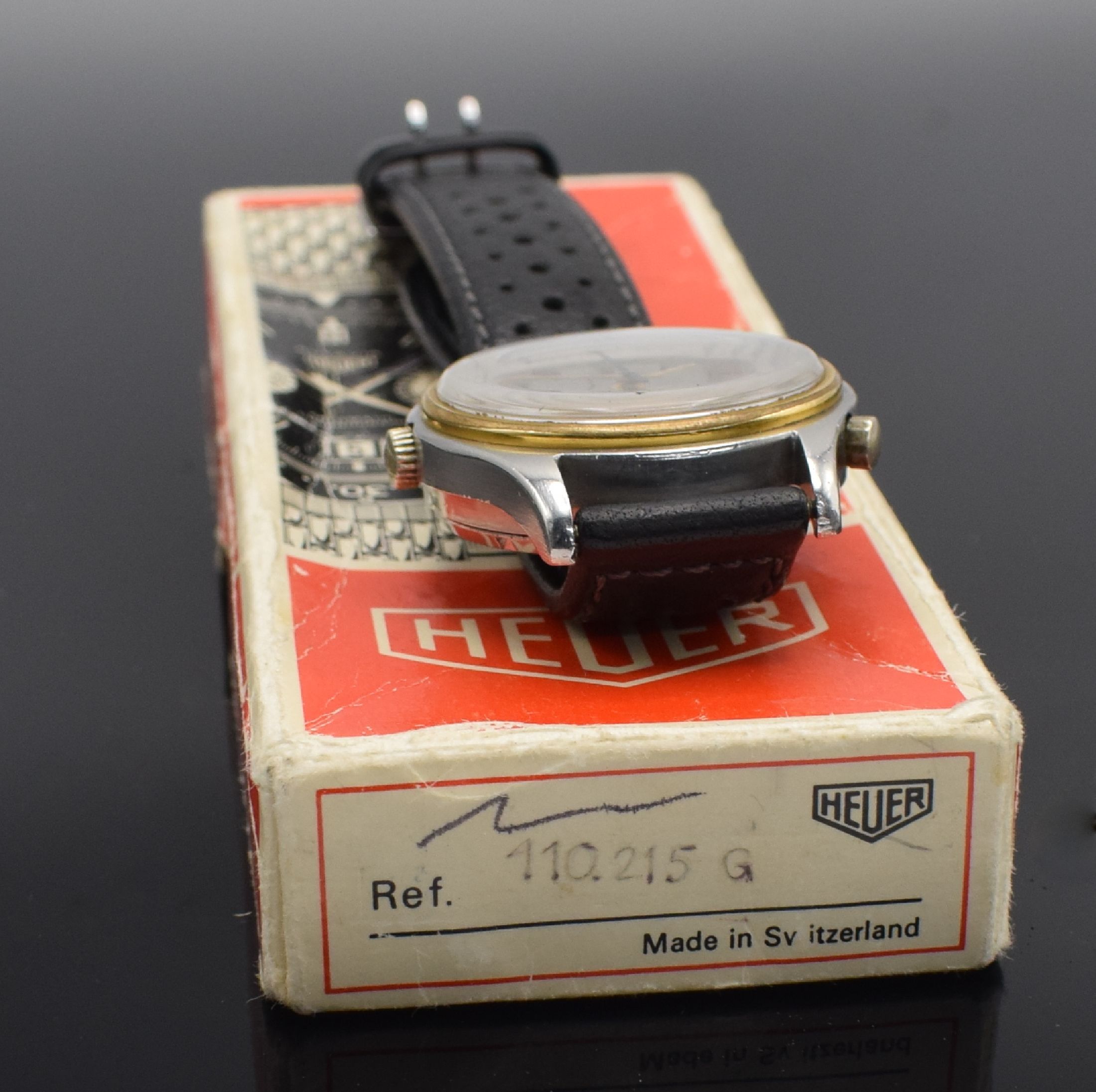 Detail k: HEUER Verona seltene Herrenarmbanduhr mit Chronograph Referenz 110.215, Schweiz um 1979, Automatik, Stahlgeh., verg. Lünette, Boden geschr., ...