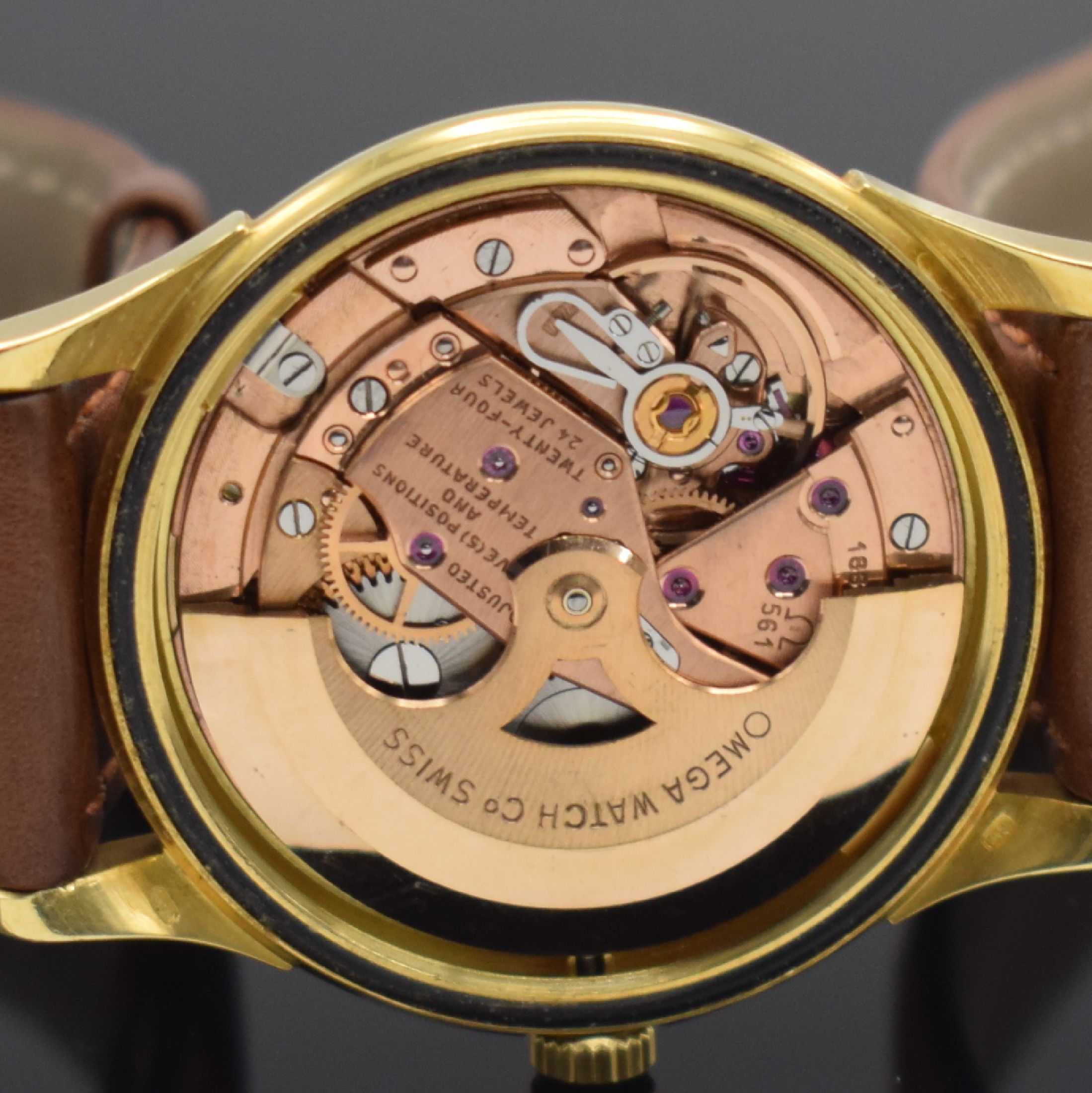 Detail f: OMEGA Constellation Herrenarmbanduhr in GG 750/000 Referenz 14363/4 SC 61, Schweiz um 1962, Automatik, verschr. Geh., orig. Glas, Krone später, ...