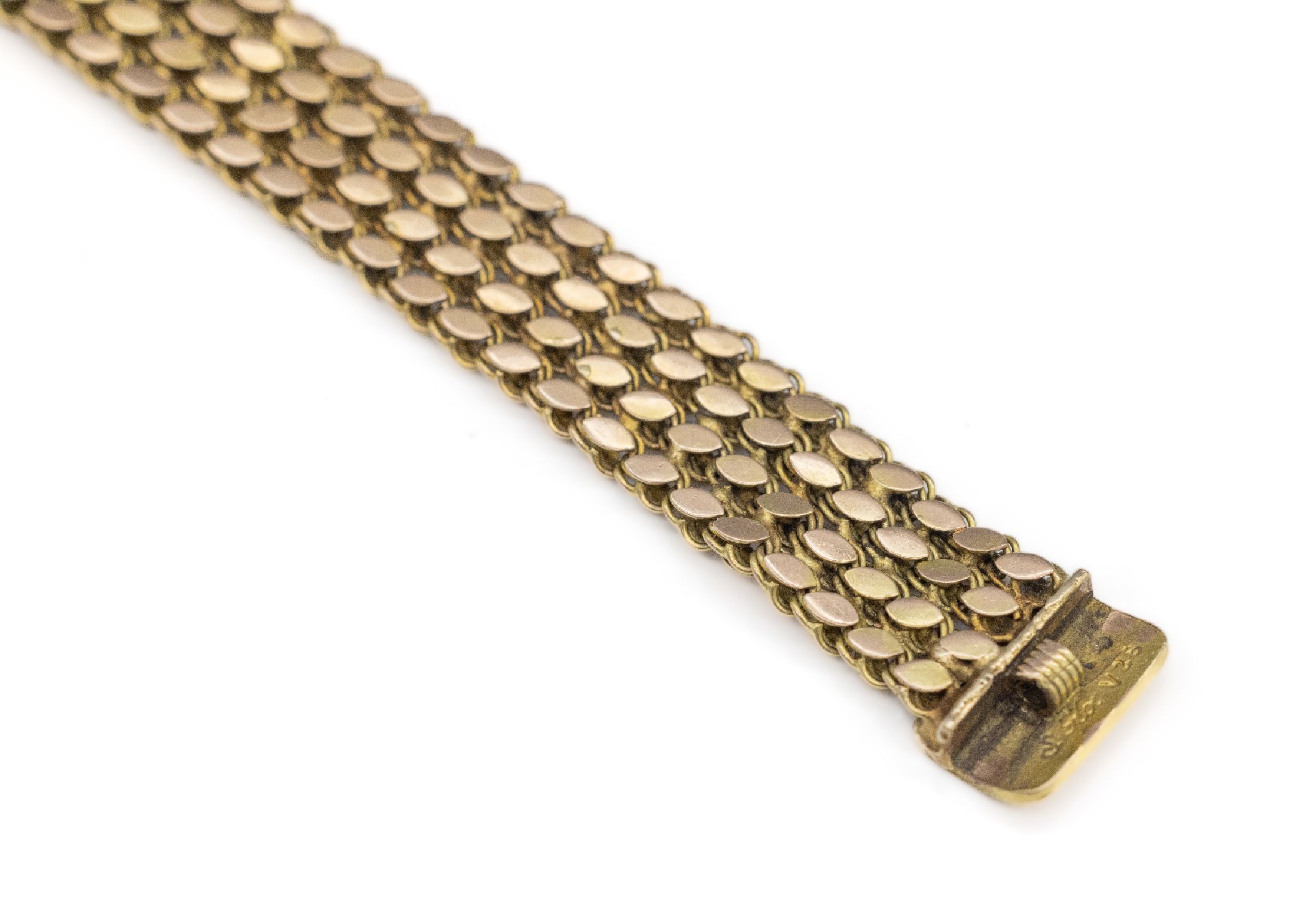 Detail a: 14 kt Gold Armband, GG 585/000, 4 Reihen ovale Glieder, L. ca. 21 cm, B. ca. 1 cm, ca. 19.4 g, Steckverschluss