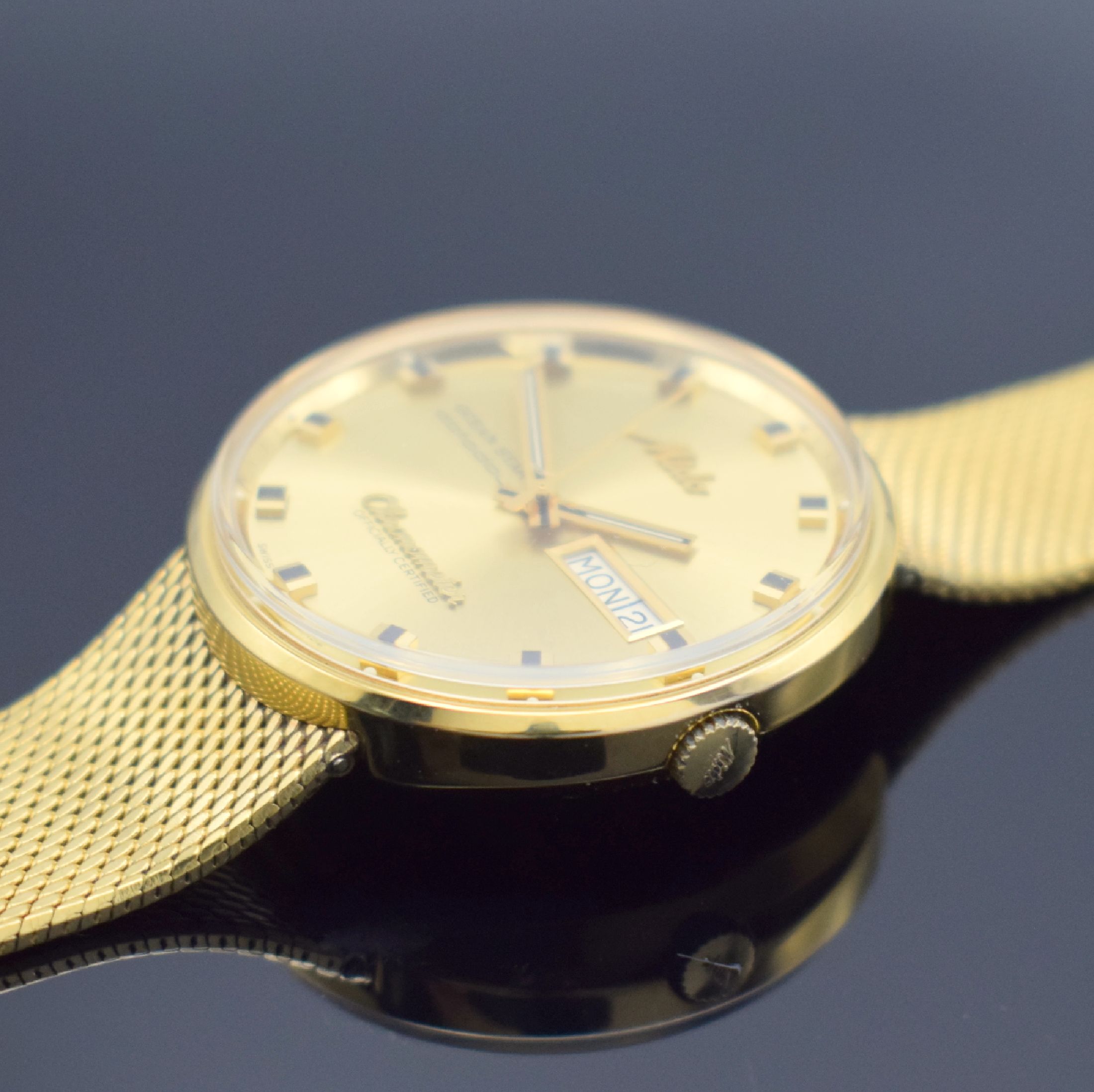 Detail c: MIDO Chronometer Ocean Star vergoldete Herrenarmbanduhr, Schweiz verk. lt. beil. Garantie 07/1993, Automatik, Monocoque-Geh. mit integr. ...