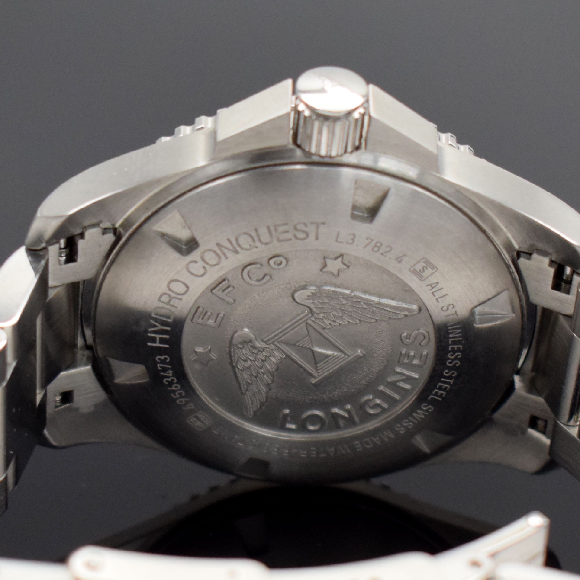 Detail c: LONGINES Hydro Conquest sehr gut erhaltene Herrenarmbanduhr Referenz L3.782.4, Schweiz um 2018, Automatik, verschr. Edelstahlgeh. m. eins. drehb. ...