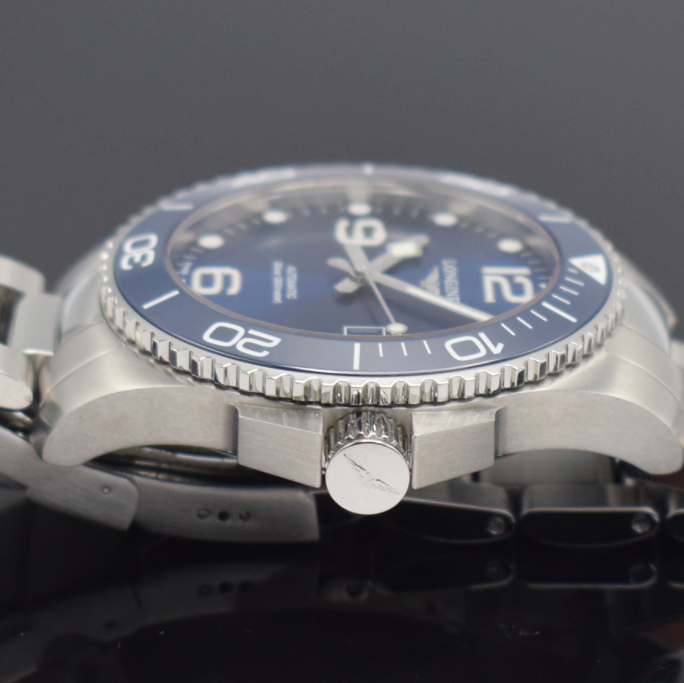 Detail d: LONGINES Hydro Conquest sehr gut erhaltene Herrenarmbanduhr Referenz L3.782.4, Schweiz um 2018, Automatik, verschr. Edelstahlgeh. m. eins. drehb. ...