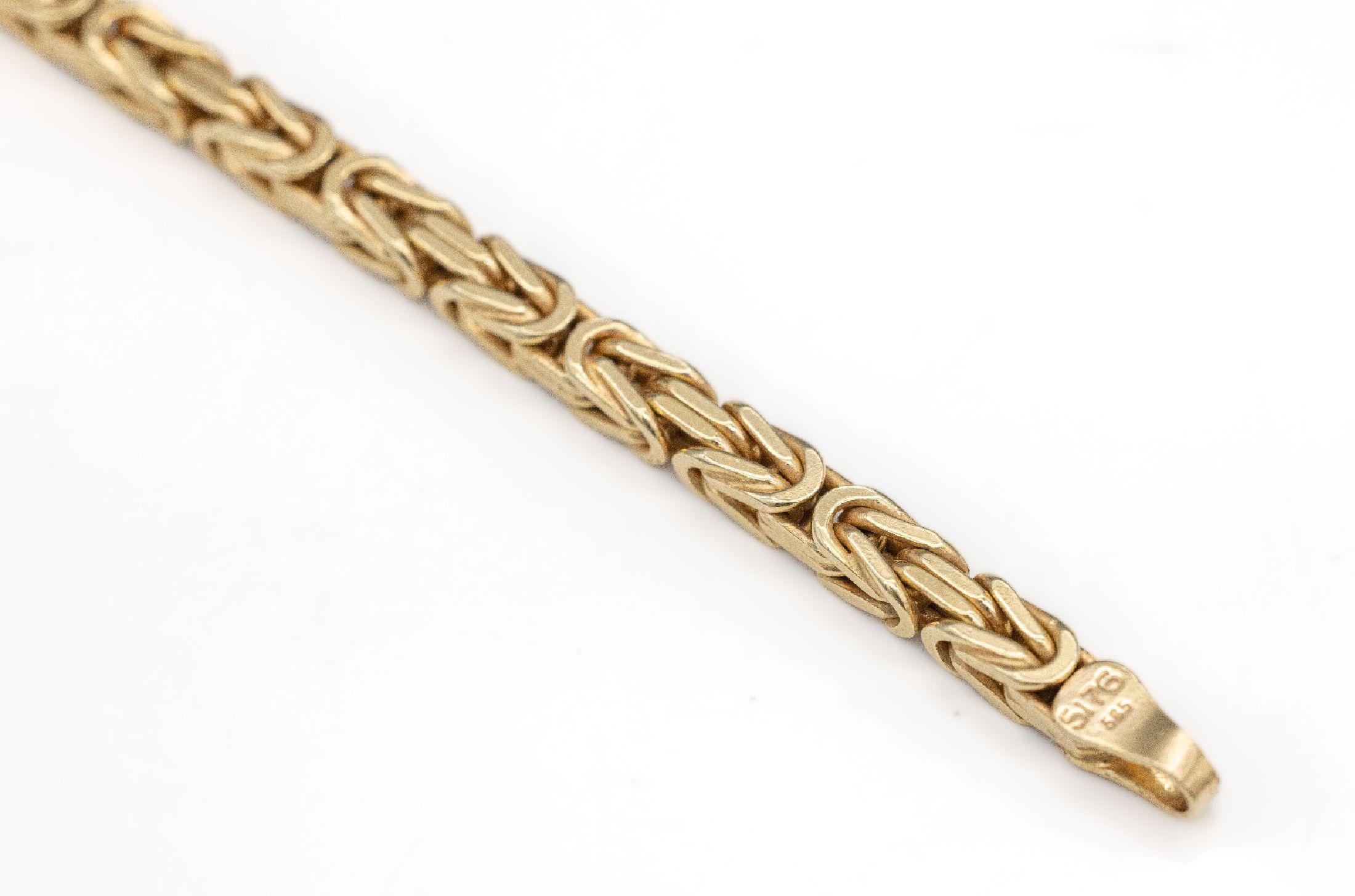 Detail a: 14 kt Gold Königsketten-Armband, GG 585/000, L. ca. 20 cm, ca. 13.9 g, Karabinerschließe