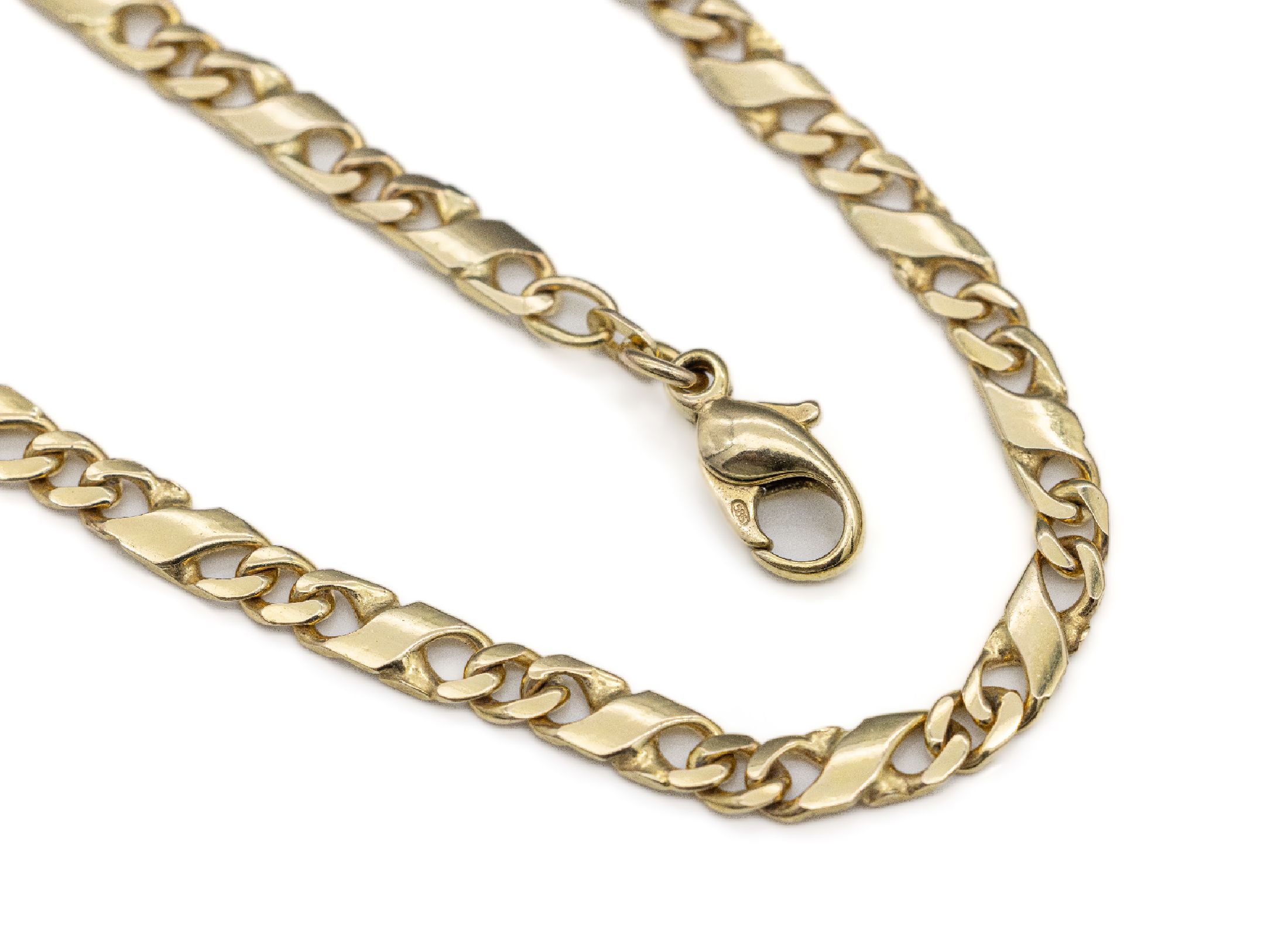 14 kt Gold Collier, GG 585/000, L. ca. 46 cm, ca. 20.1 g, Karabinerschließe