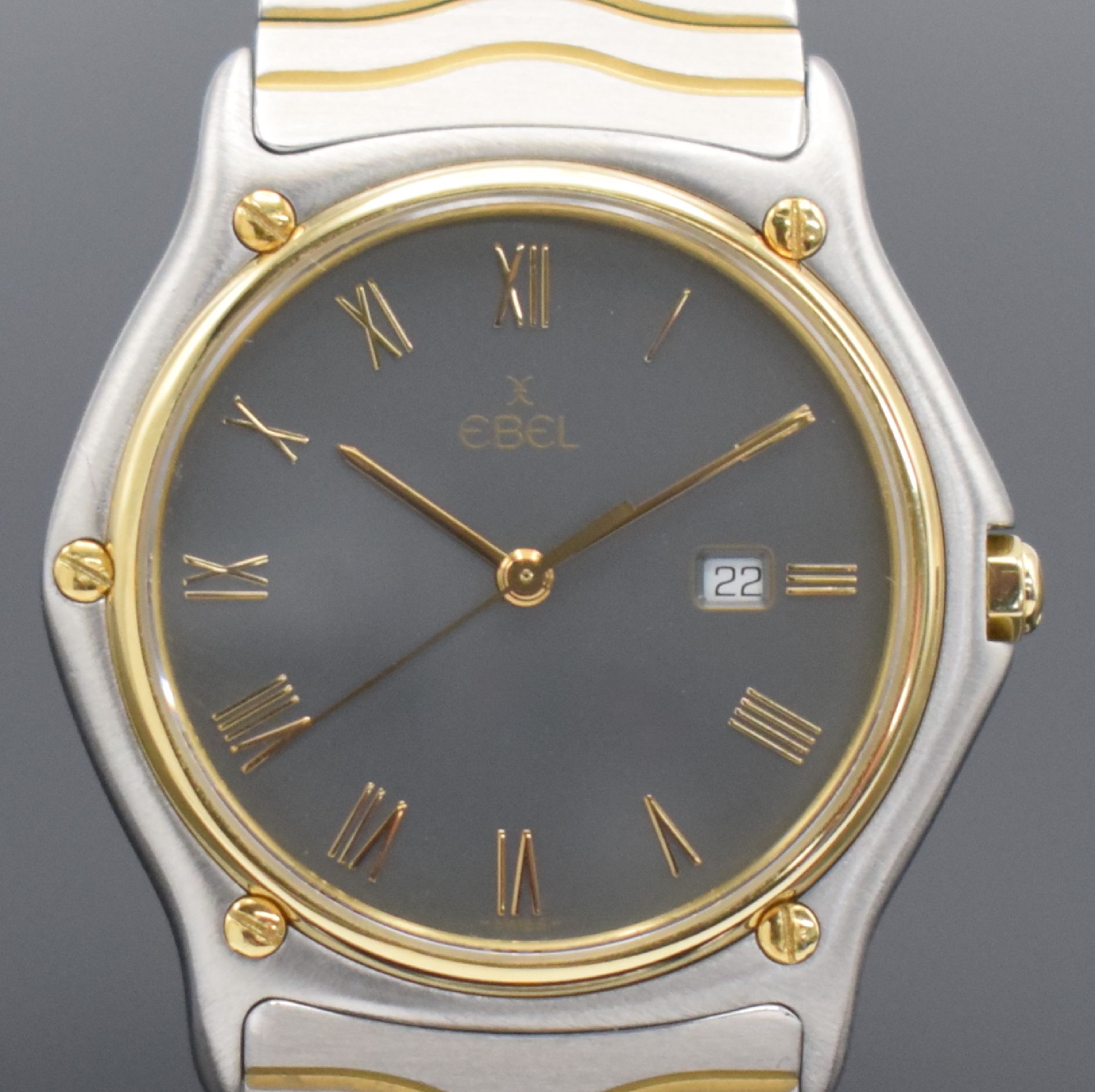 Detail a: EBEL Armbanduhr Sport Classic Referenz 183903, Schweiz um 1995, quarz, Edelstahl/Gold kombiniert inkl. Wellengliederband m. Faltschl., Lünette gegen ...