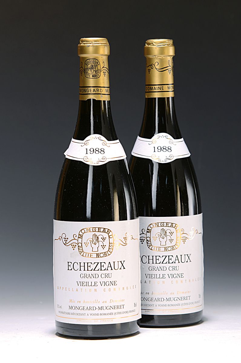 4 Flaschen Echezeaux Grand Cru Vielle Vigne, 1988, Mongeard-Mugneret, jeweils 75cl, Füllstand top shoulder