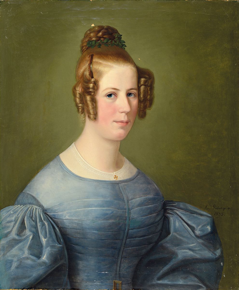 Augustin Palme, 1806 Rochlitz-1897 München, Schüler von J. Schnorr in München, hielt sich 1836/37 zu Studienzwecken in Italien auf, hier: Porträt ...