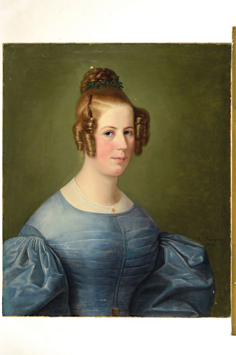 Detail k: Augustin Palme, 1806 Rochlitz-1897 München, Schüler von J. Schnorr in München, hielt sich 1836/37 zu Studienzwecken in Italien auf, hier: Porträt ...