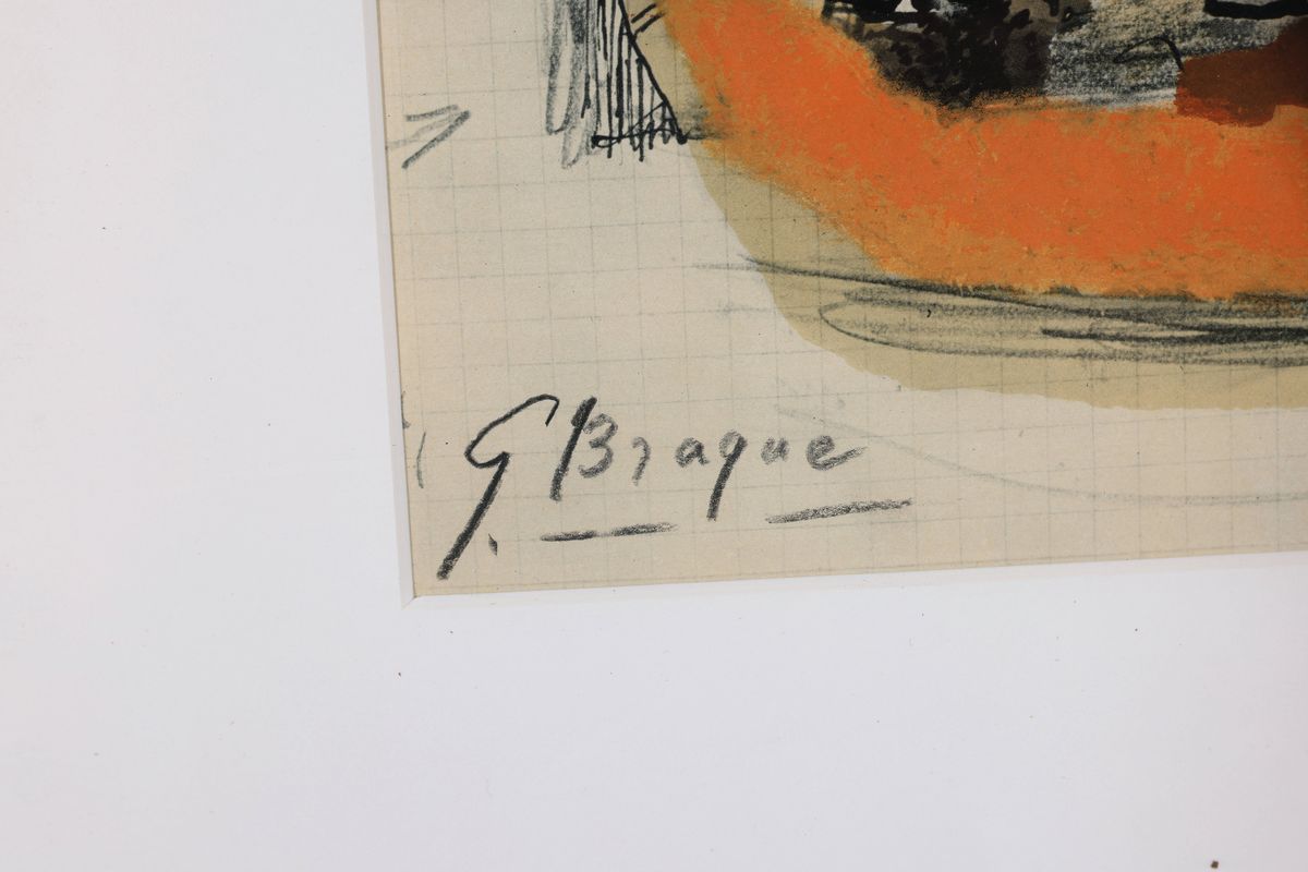 Detail a: Georges Braque, 1882 Argenteuil - 1963 Paris , Lithographie, Torero, wohl 1950er-Jahre, handsigniert links unten, nicht aufgeführt beiVallier ...