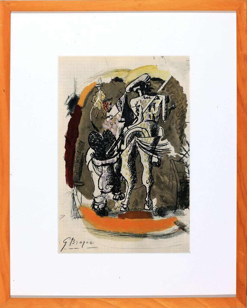 Detail k: Georges Braque, 1882 Argenteuil - 1963 Paris , Lithographie, Torero, wohl 1950er-Jahre, handsigniert links unten, nicht aufgeführt beiVallier ...