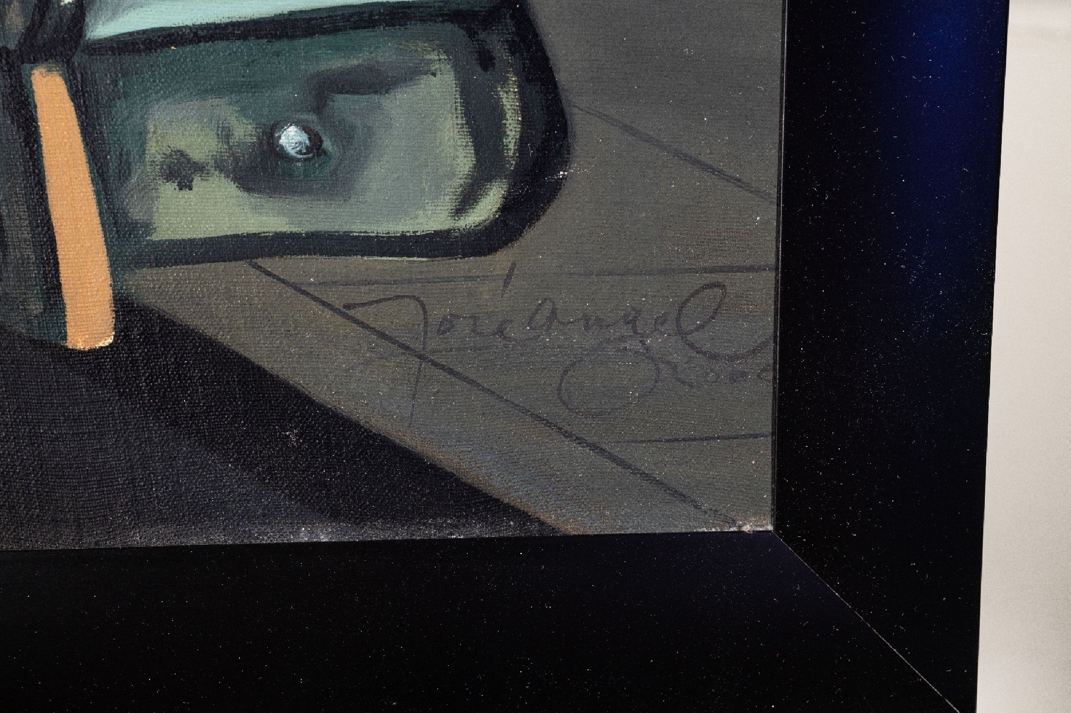 Detail a: José Angel, zeitgenössischer Künstler aus Kuba, Straßenszene aus Havanna, Acryl/ Lwd, rechts unten signiert, ca. 58x78cm, Rahmen ca. 59x79cm