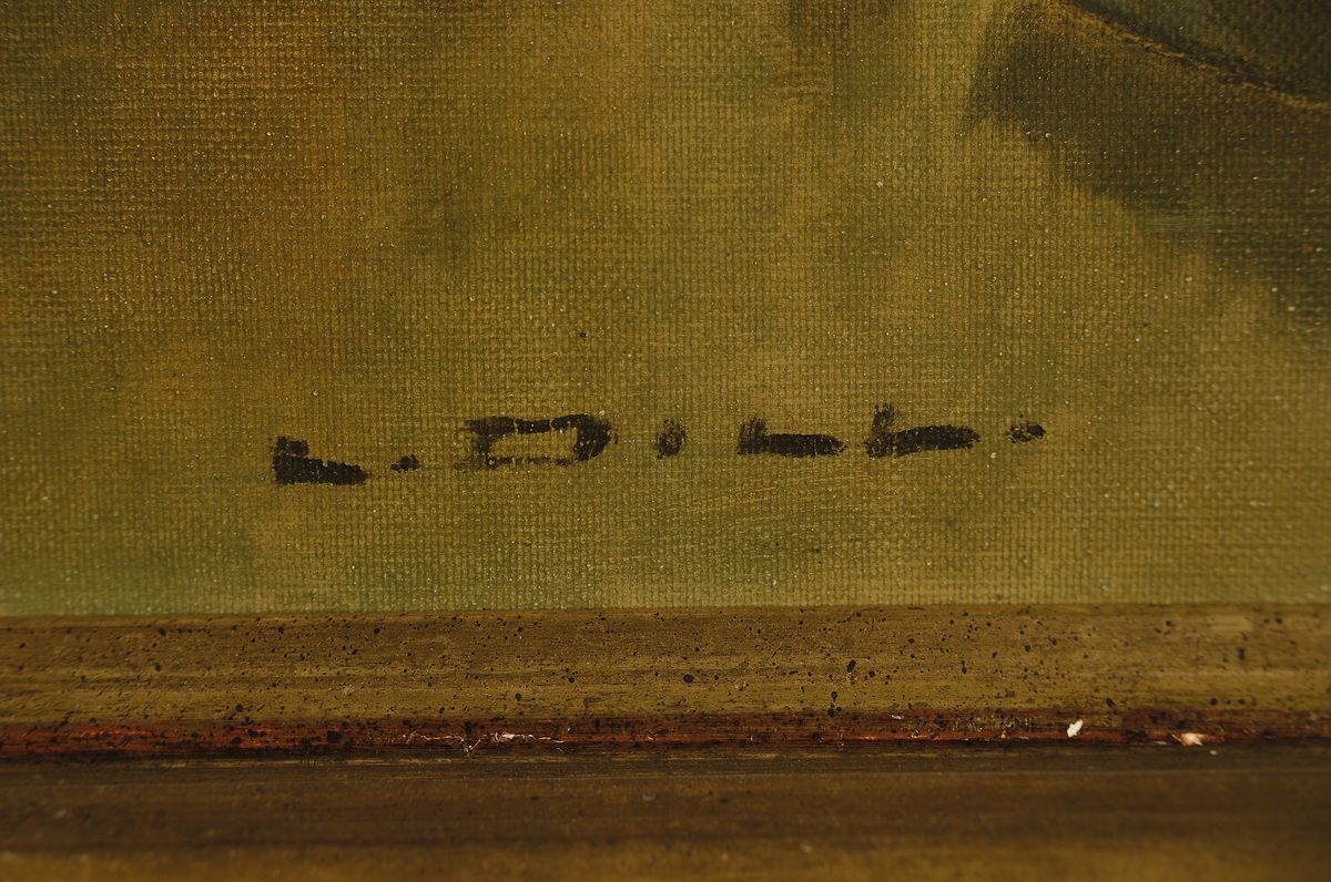 Detail a: Ludwig Dill, 1848 Gernsbach - 1940 Karlsruhe , Studium an der Akademie München u.a. bei Karl Theodor von Piloty, "Fischerboote vor ...