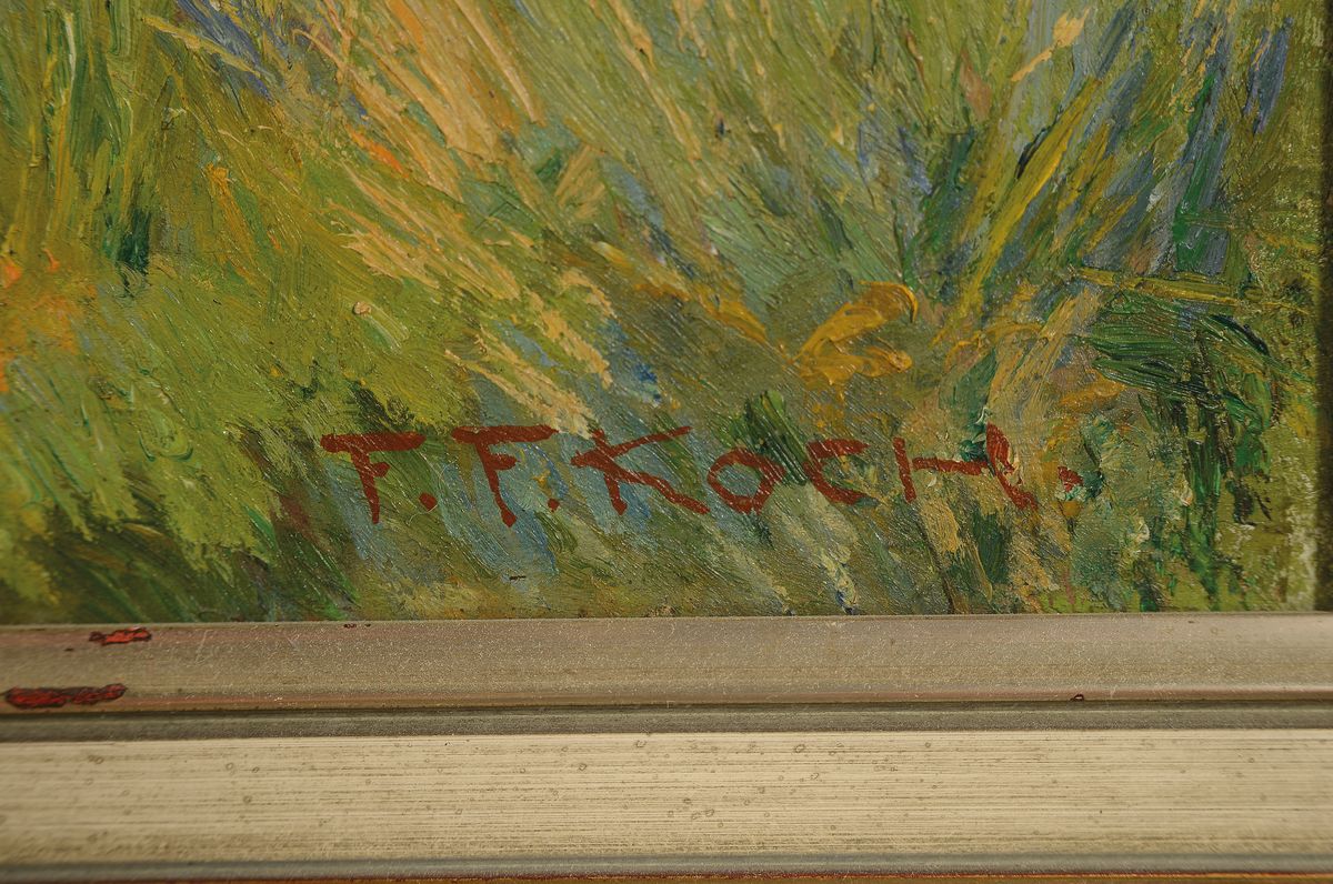 Detail a: Friedrich Ferdinand Koch, 1863-1923 Landau, Studium an den Akademien Karlsruhe und Dresden, lebte in München und 14 Jahre in Belgien, bevor er sich ...
