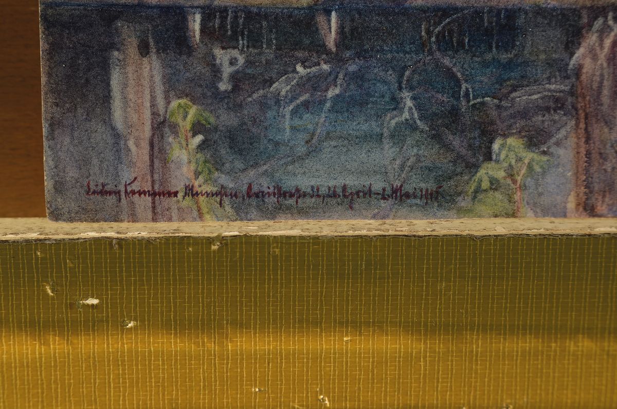 Detail a: Ludwig Keiner, Münchener Maler, datiert 1905, kleines Aquarell mit Ansicht aus München, links unten signiert und dat., ca. 22x14cm