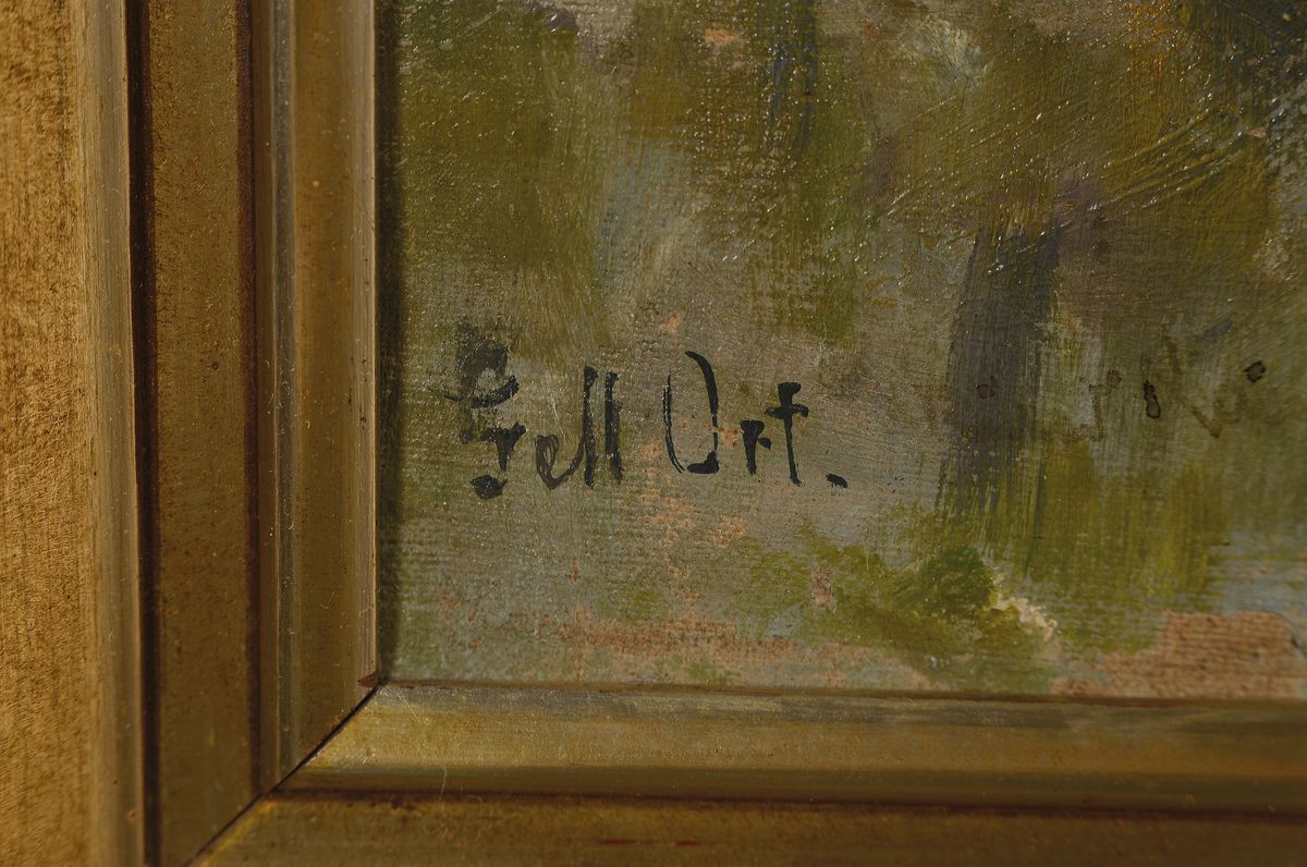 Detail a: Richard Kaiser, 1868 Magdeburg-194 München, Meerlandschaft, Öl/Lwd, links unten schwach signiert und bez. Gettorf, rückseitig Aufschrift ...
