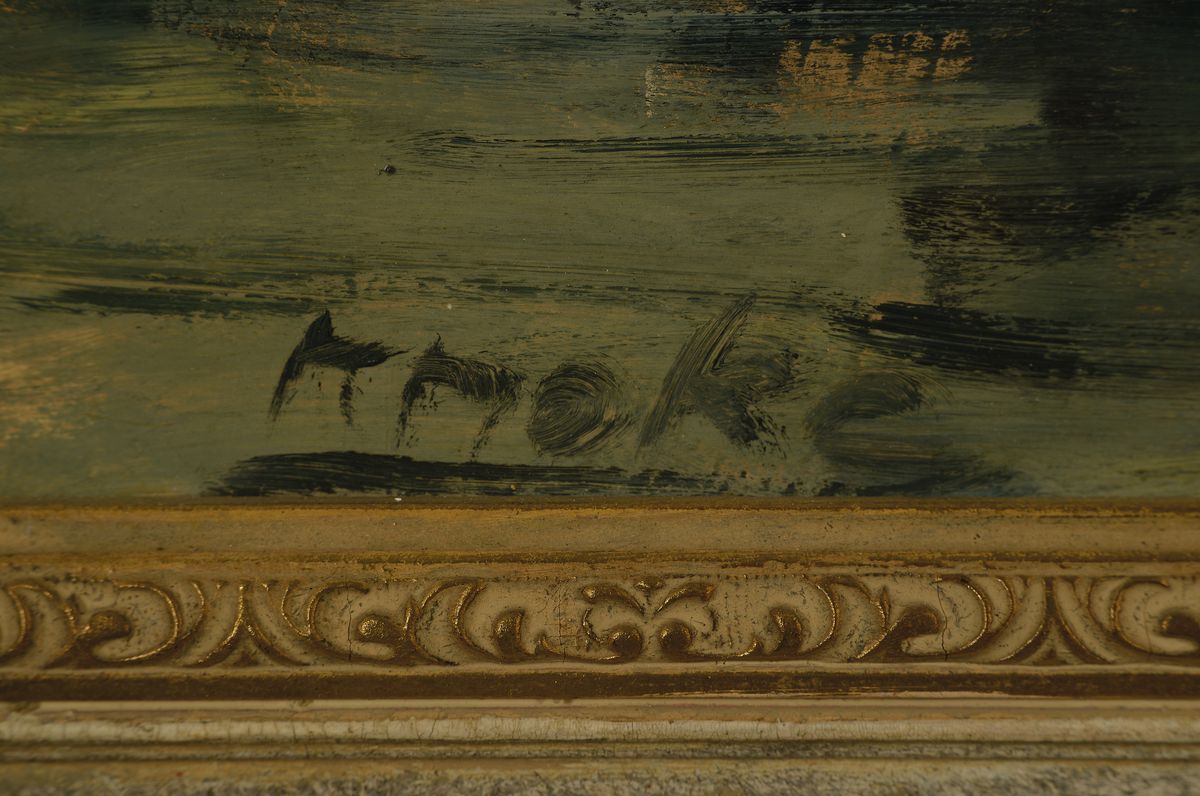 Detail a: Albert Knoke, 1896 Heiningen bei Wolfenbüttel-1960 Hannover, nahm an der Großen Kunstausstellung in München teil, Sohn des Künstlers Heinz Knoke, ...