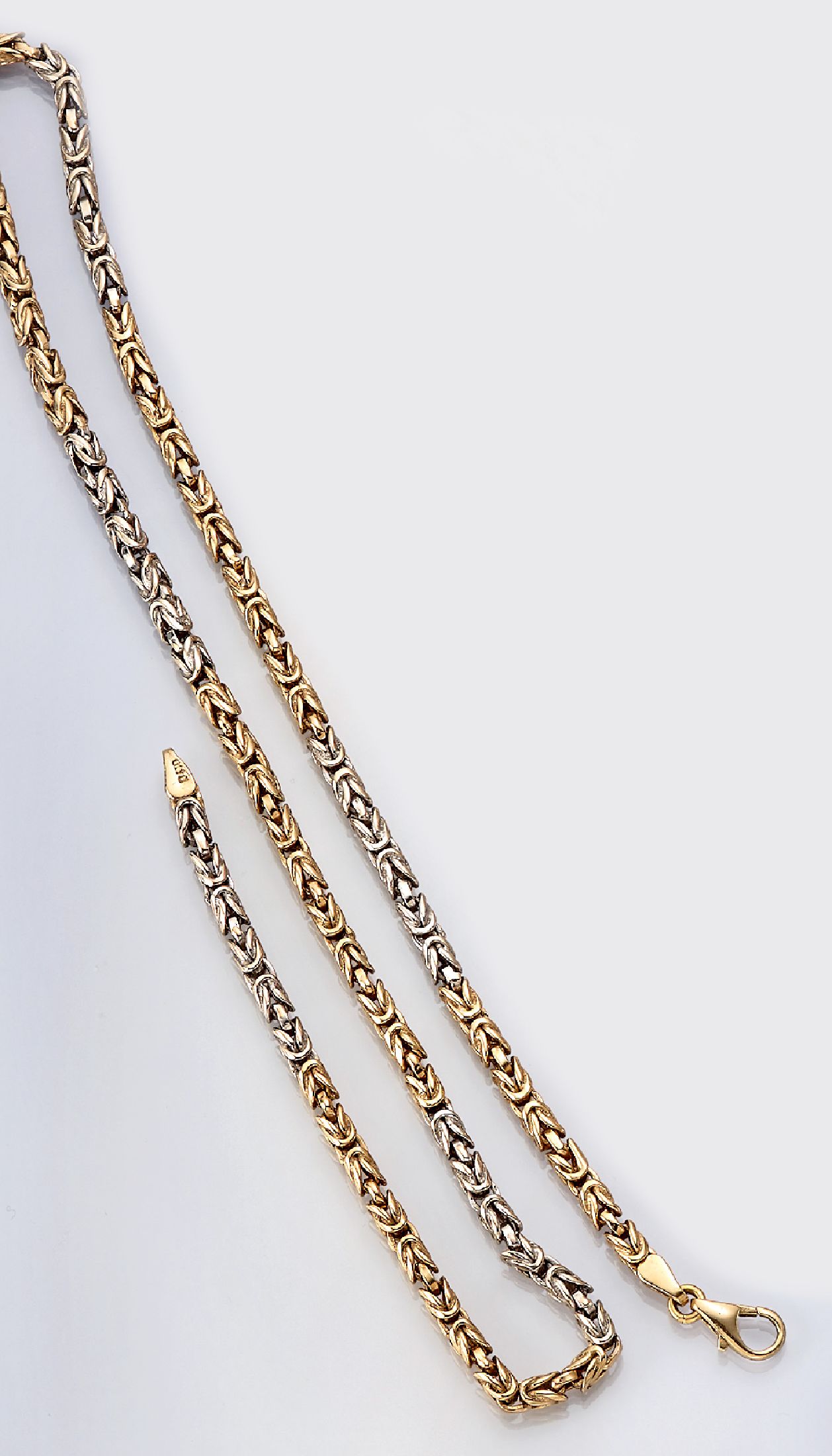 14 kt Gold Königskette, GG/WG 585/000, L. ca. 50.5 cm, Karabinerschließe, ca. 41.3 g
