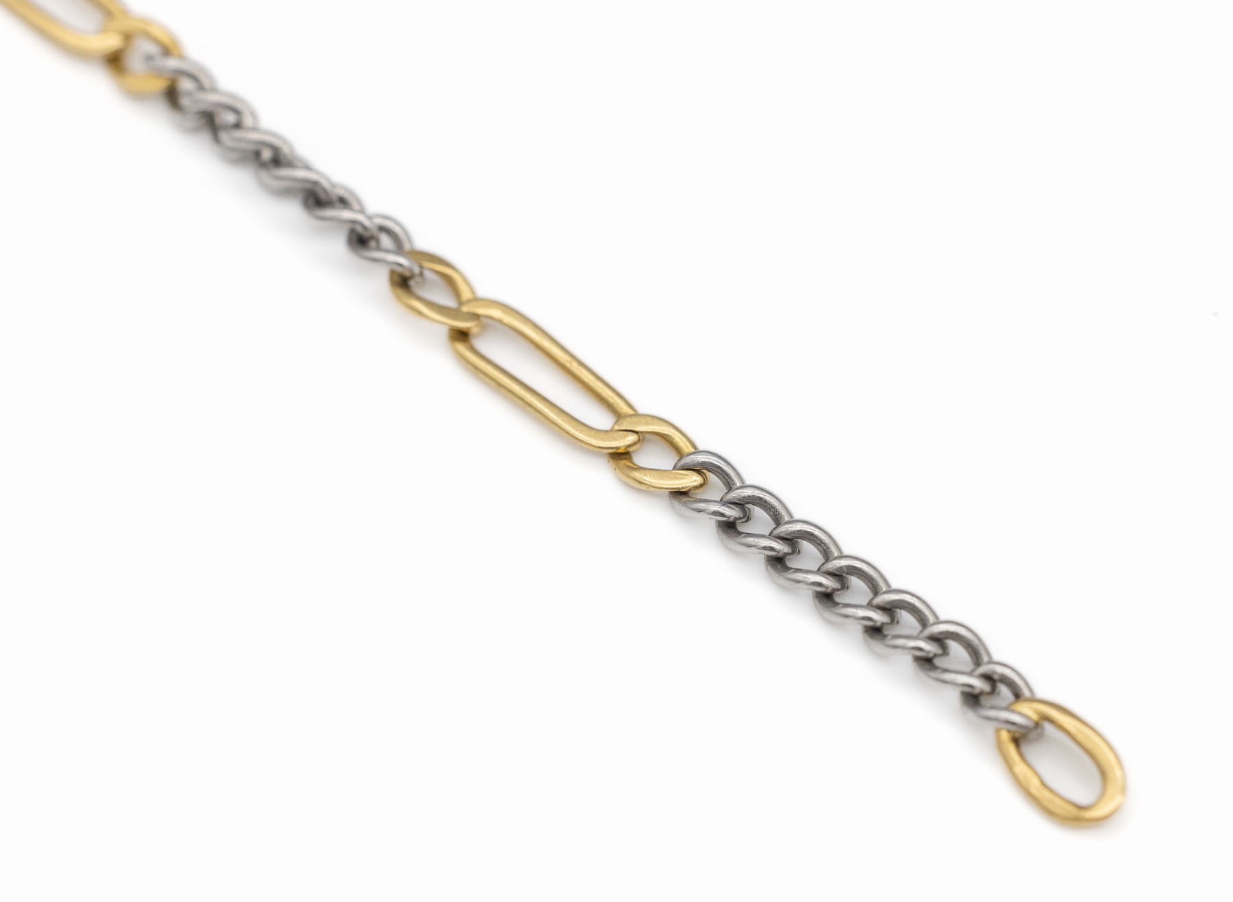 Detail a: 18 kt Gold Armband, GG/WG 750/000, L. ca. 20.5 cm, Karabinerschließe, ca. 4.6 g