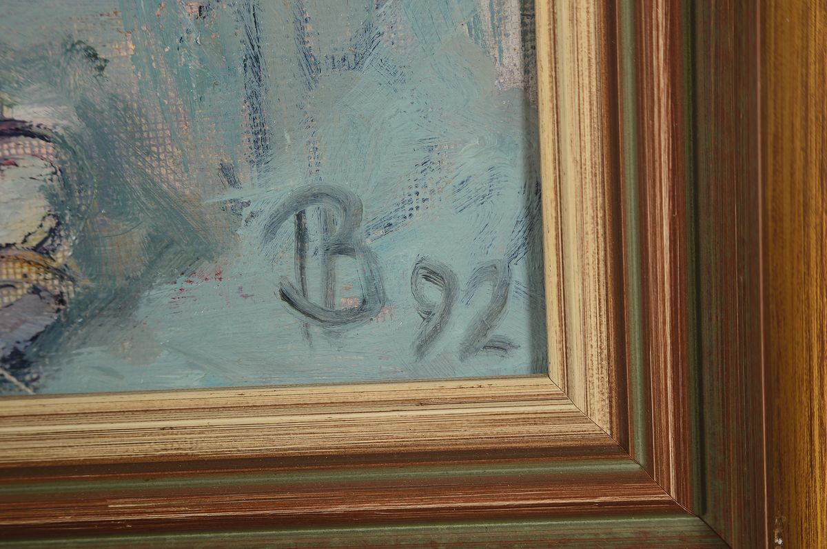 Detail a: Vera Mikhailouna Pronina, geb. 1941, Stillleben mit Pfingstrosen, Öl/Lwd, rechts unten monogr., rückseitig signiert und dat. 1992, ca. 60x50cm, R. ...